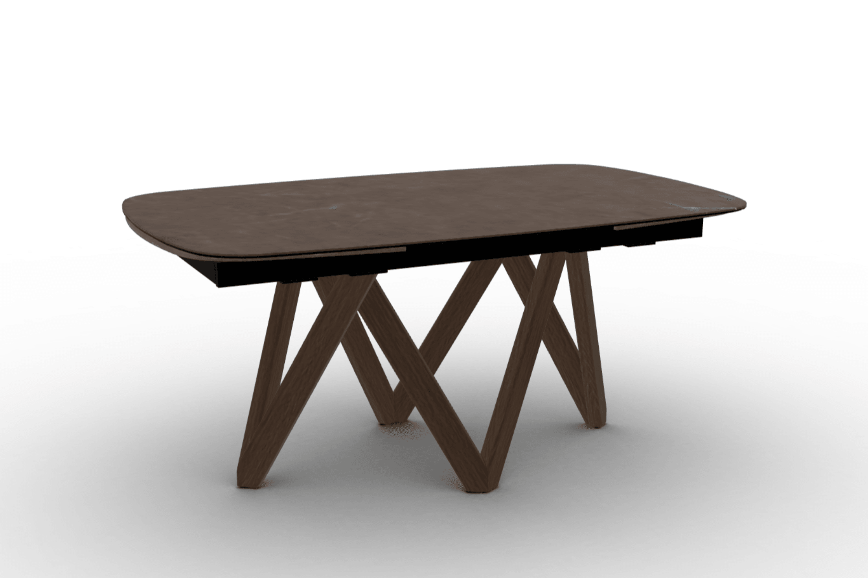 Stół rozkładany CARTESIO brązowa ceramika Calligaris 165 cm ciemnobrązowe drewno Eye on Design