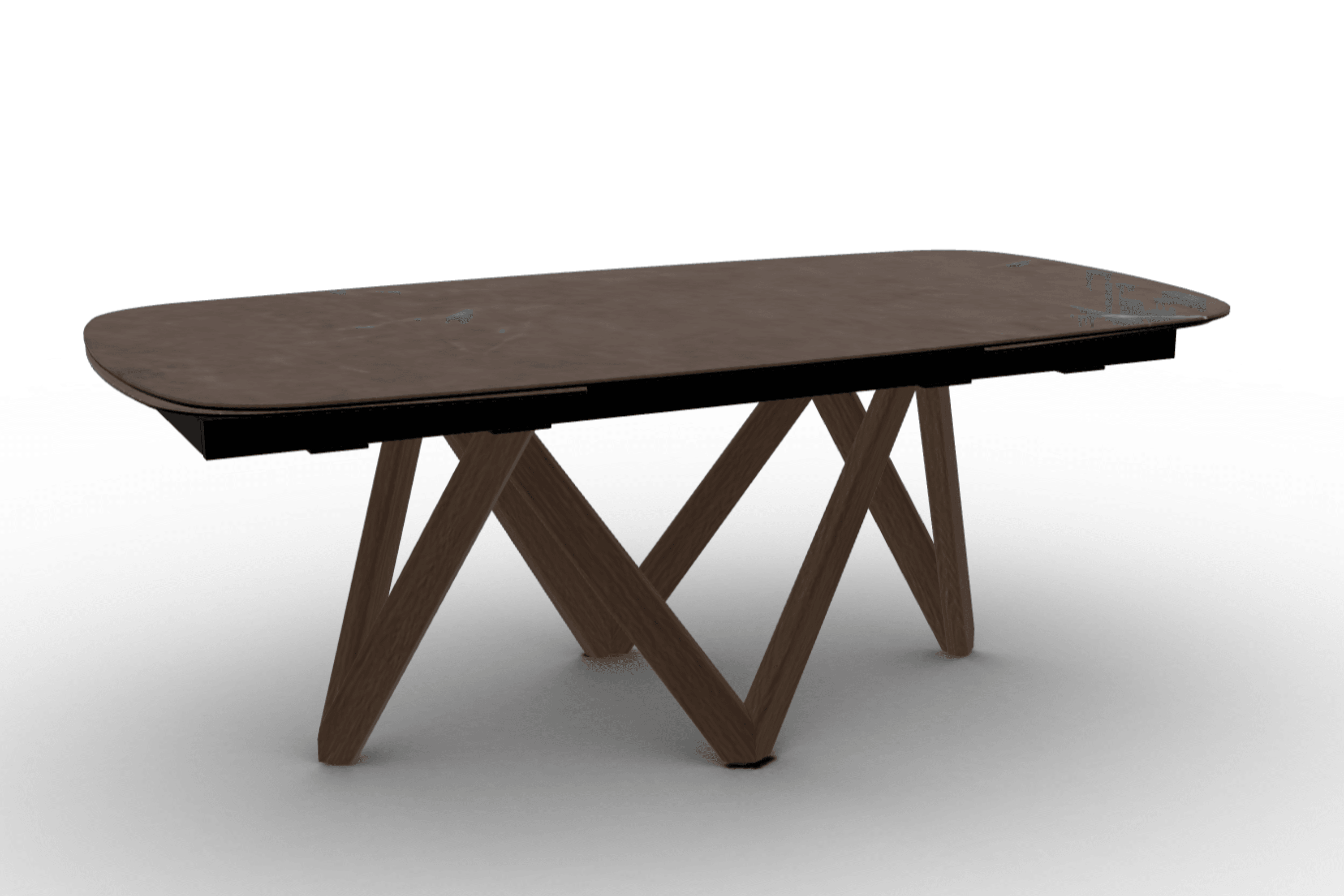 Stół rozkładany CARTESIO brązowa ceramika Calligaris 200 cm ciemnobrązowe drewno Eye on Design