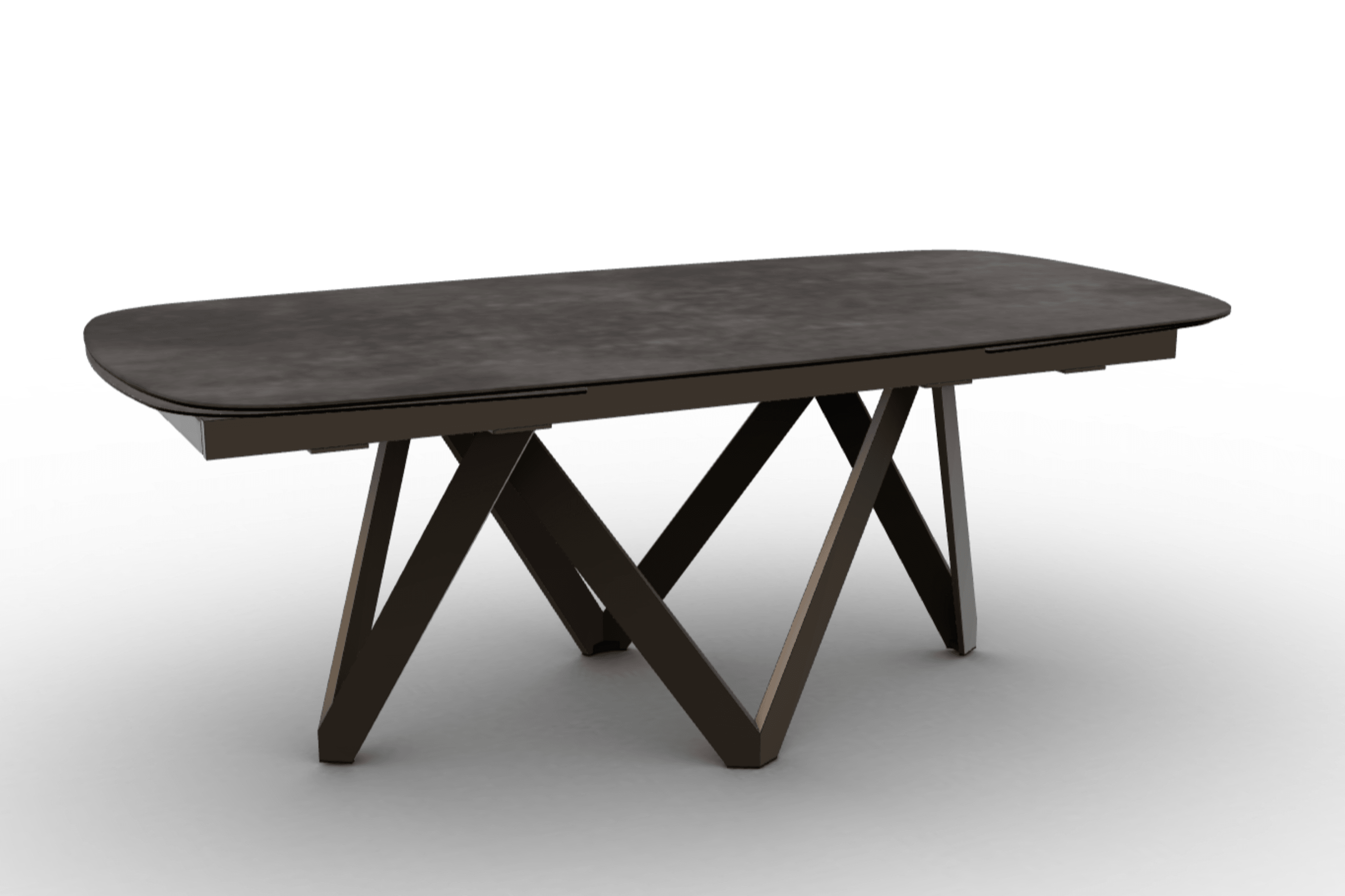 Stół rozkładany CARTESIO ciemnoszara ceramika Calligaris 200 cm brązowy matowy metal Eye on Design