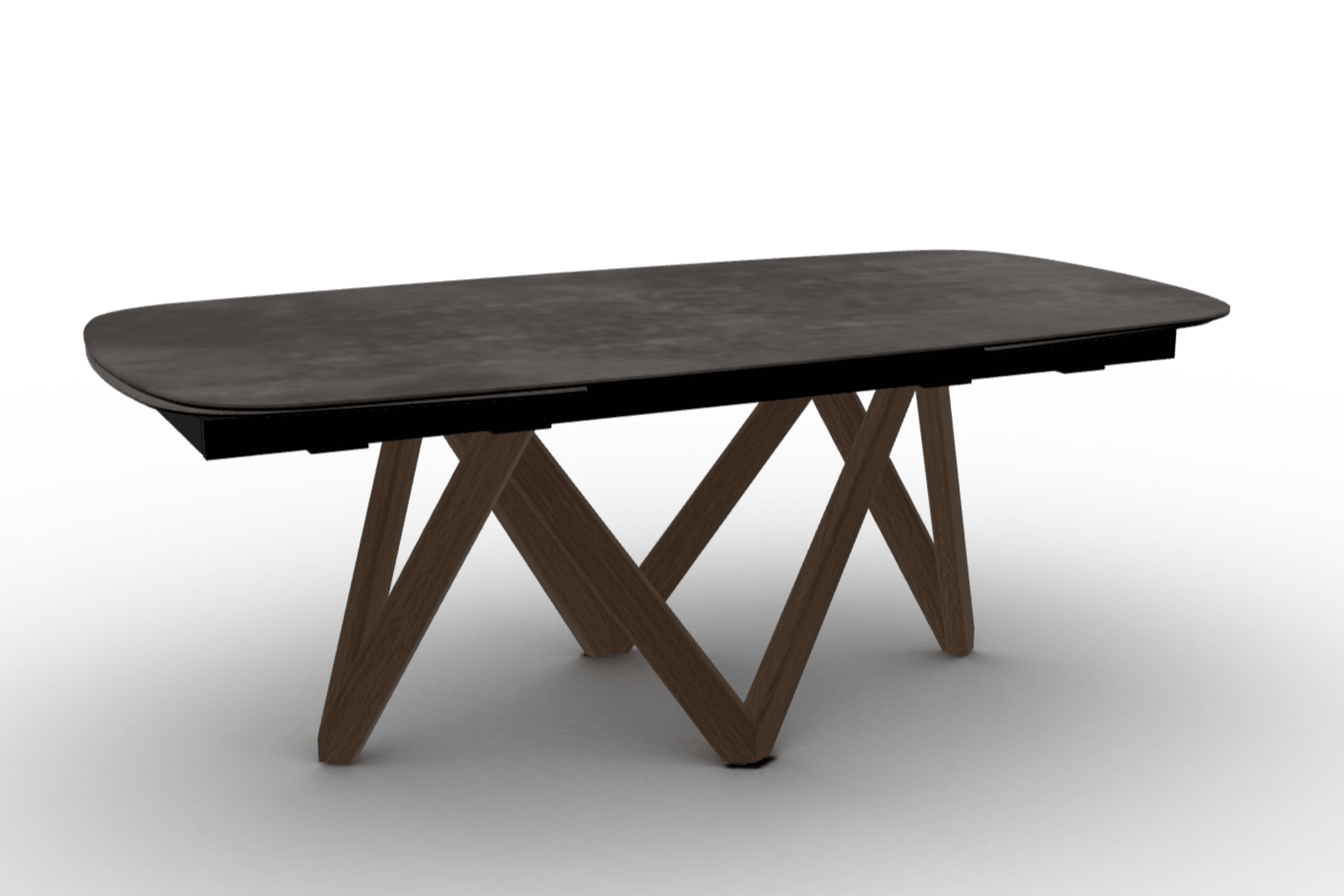 Stół rozkładany CARTESIO ciemnoszara ceramika Calligaris 200 cm ciemnobrązowe drewno Eye on Design