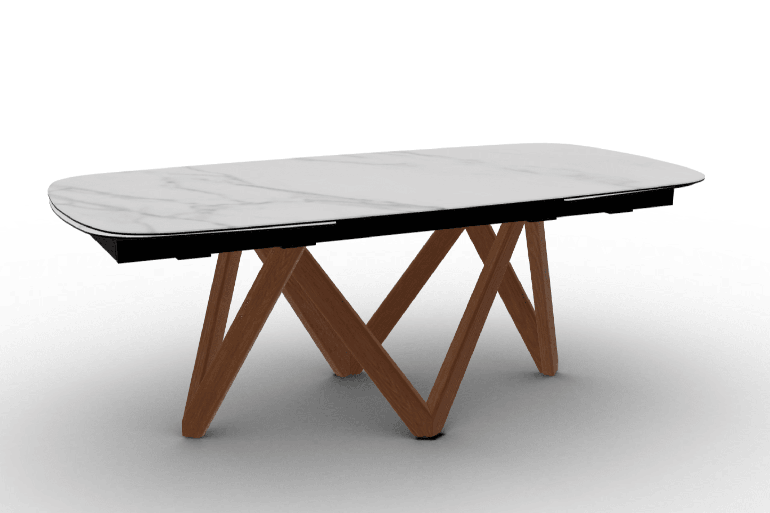 Stół rozkładany CARTESIO kremowy marmur Calligaris 200 cm orzechowe drewno Eye on Design