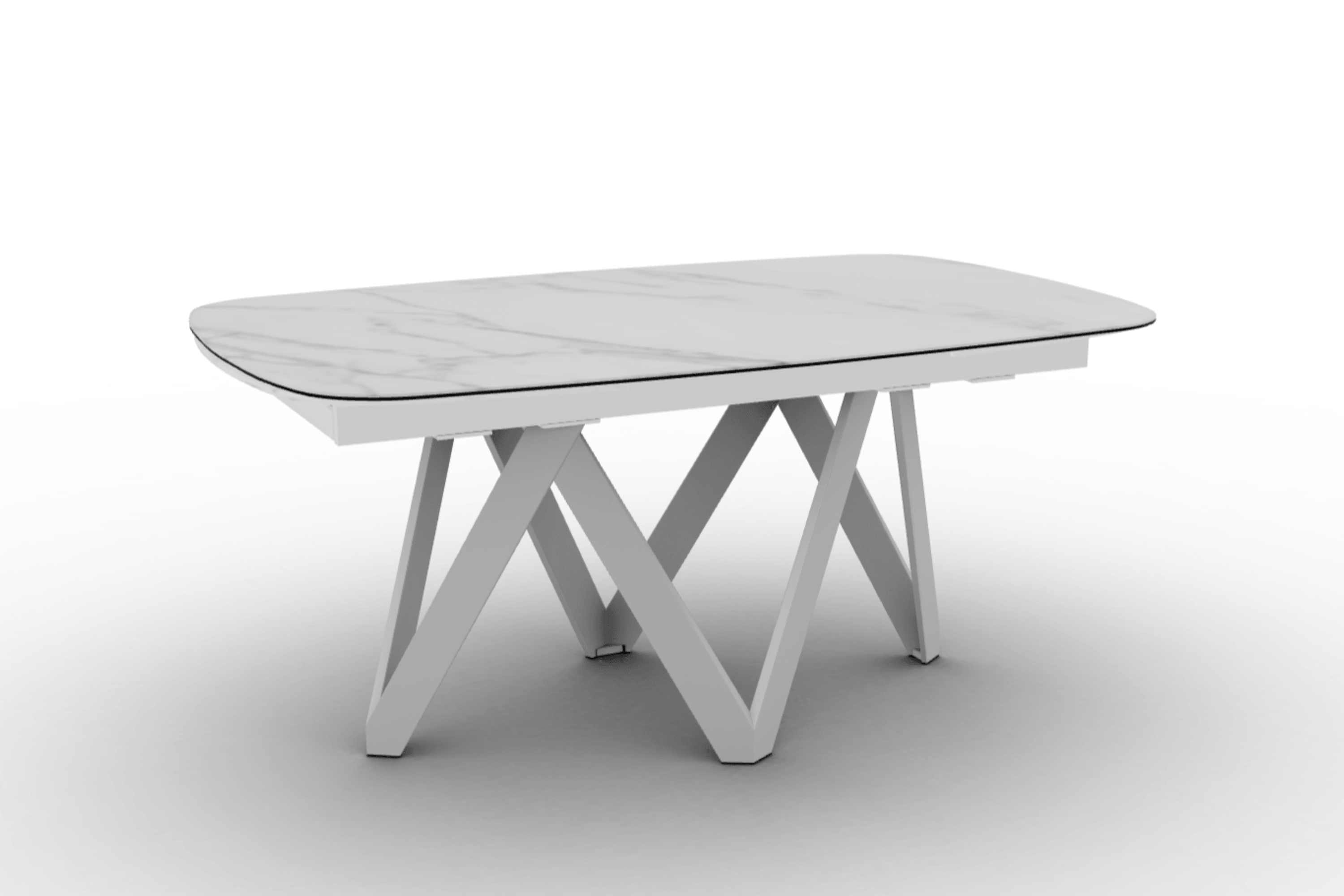 Stół rozkładany CARTESIO kremowy marmur Calligaris 165 cm biały matowy metal Eye on Design