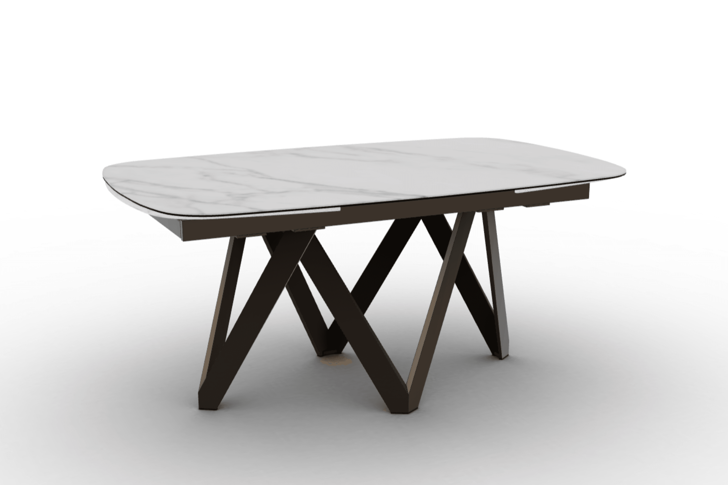 Stół rozkładany CARTESIO kremowy marmur Calligaris 165 cm brązowy matowy metal Eye on Design