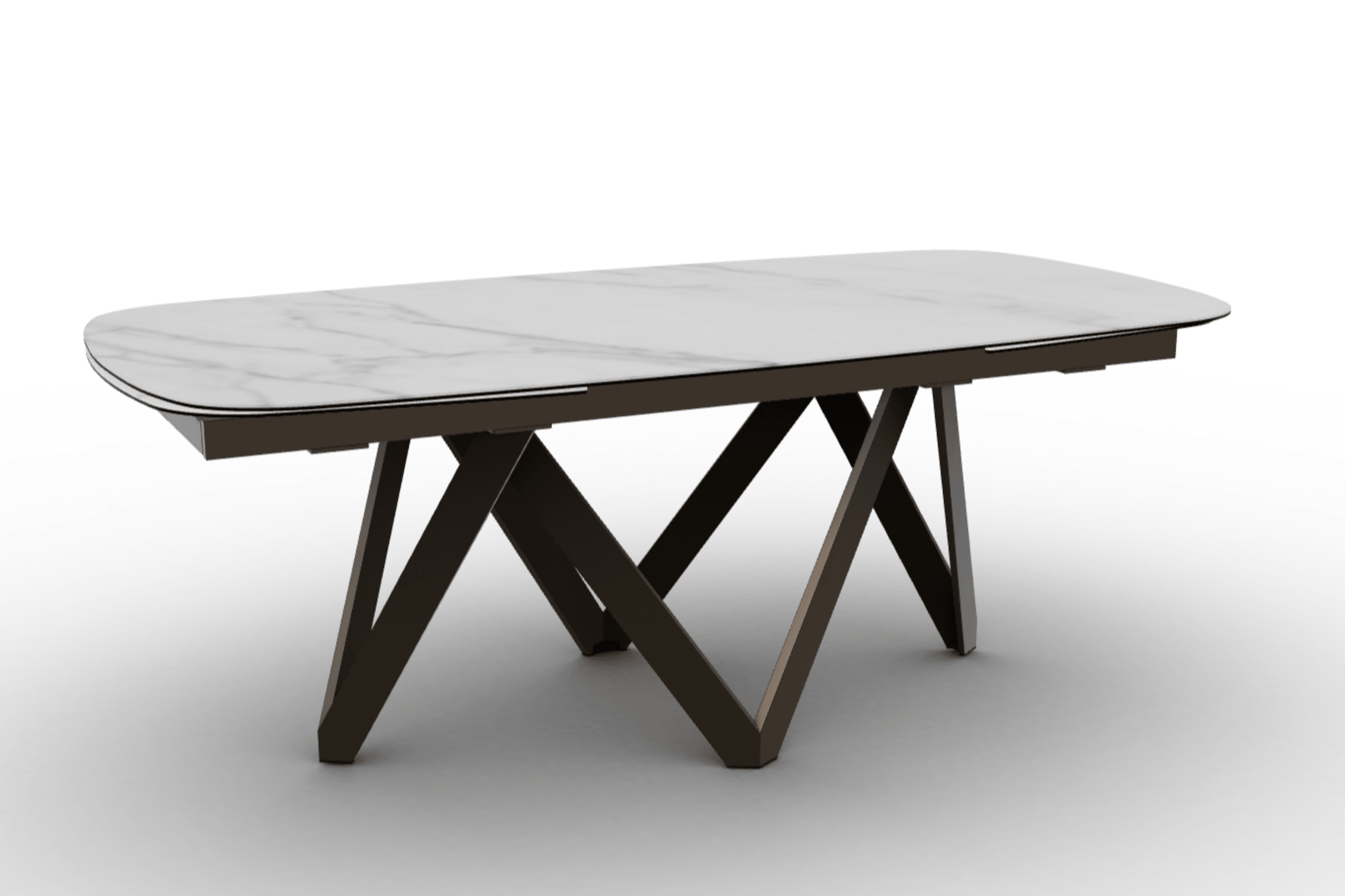 Stół rozkładany CARTESIO kremowy marmur Calligaris 200 cm brązowy matowy metal Eye on Design