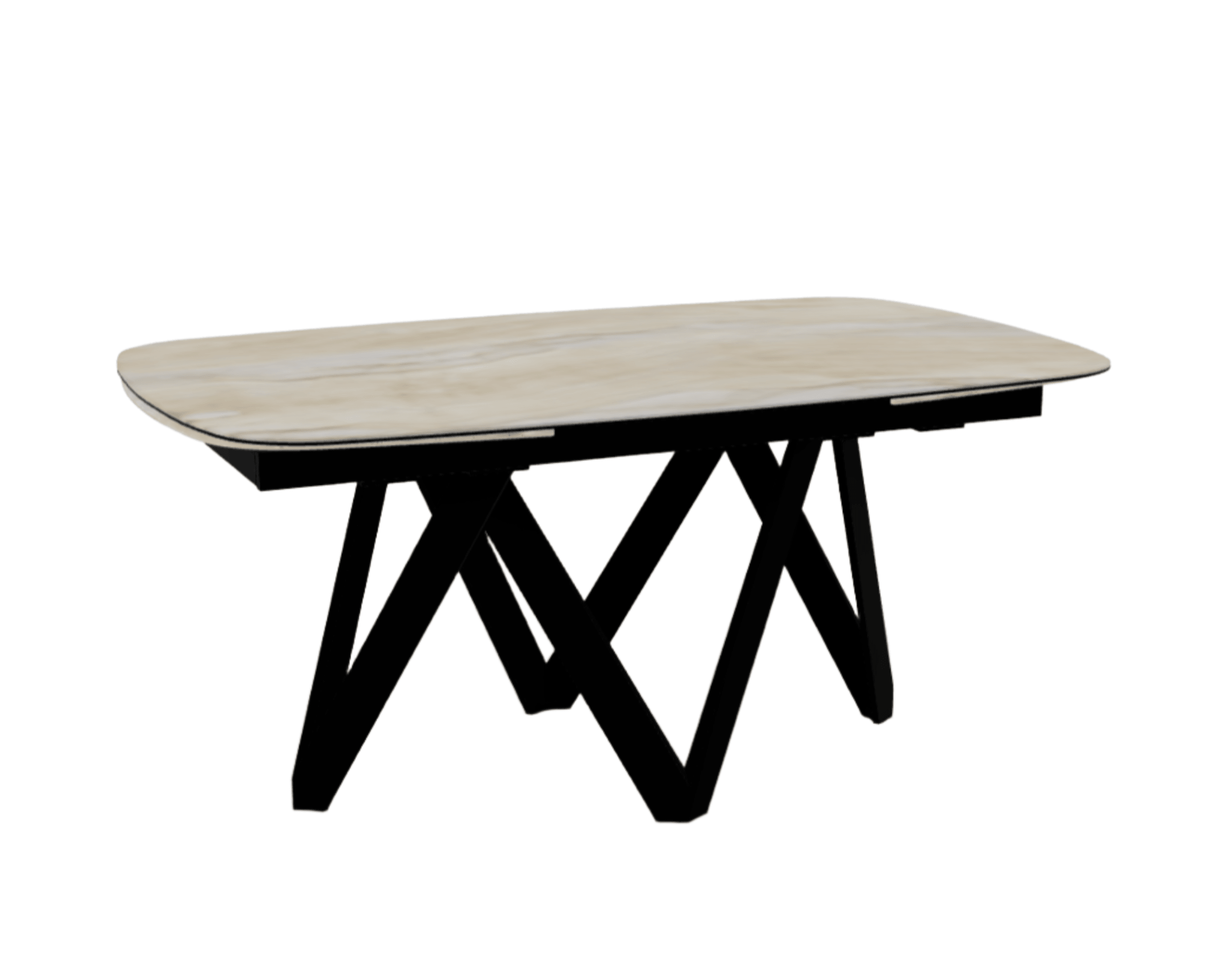 Stół rozkładany CARTESIO piaskowy marmur Calligaris 165 cm czarny matowy metal Eye on Design
