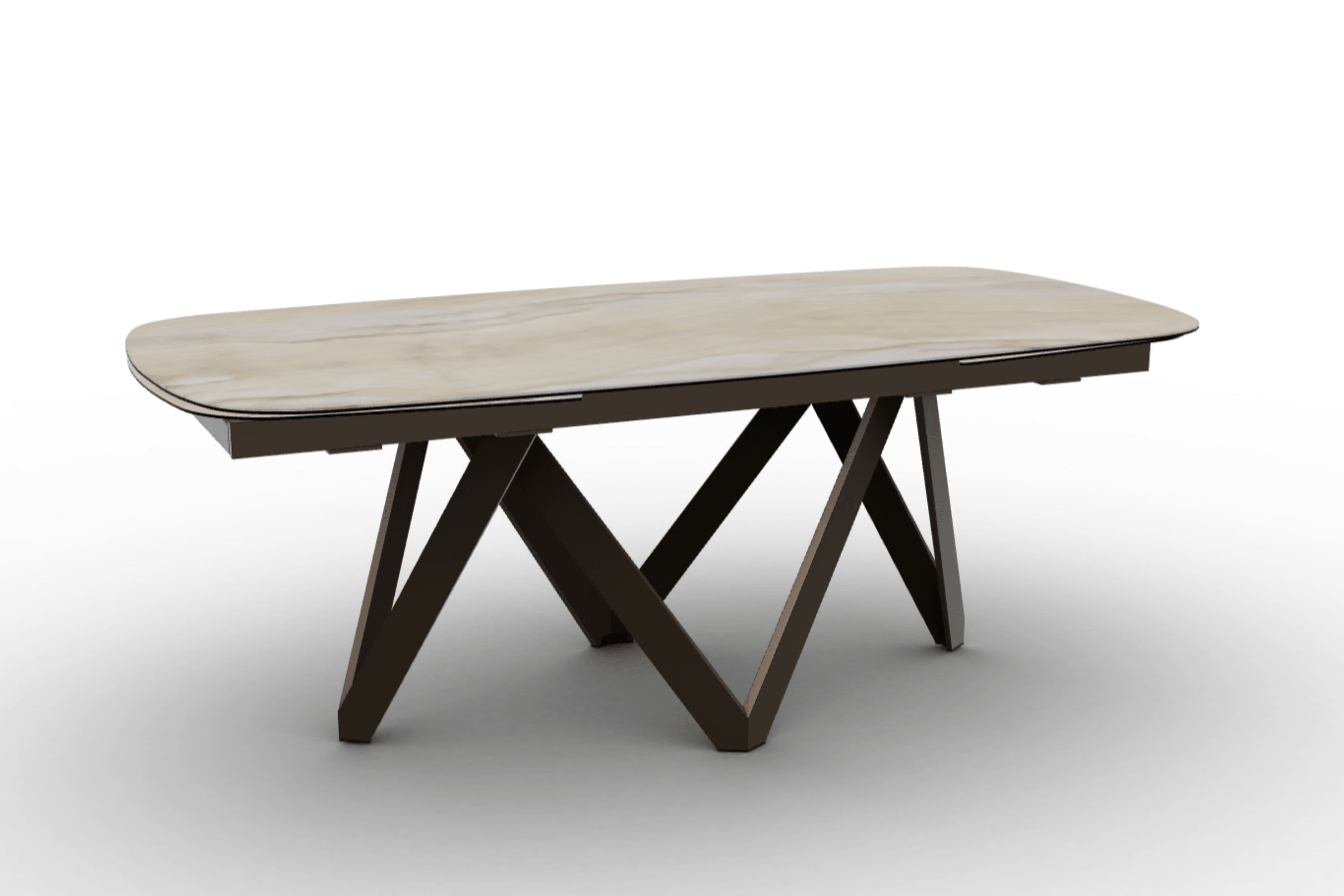 Stół rozkładany CARTESIO piaskowy marmur Calligaris 200 cm brązowy matowy metal Eye on Design