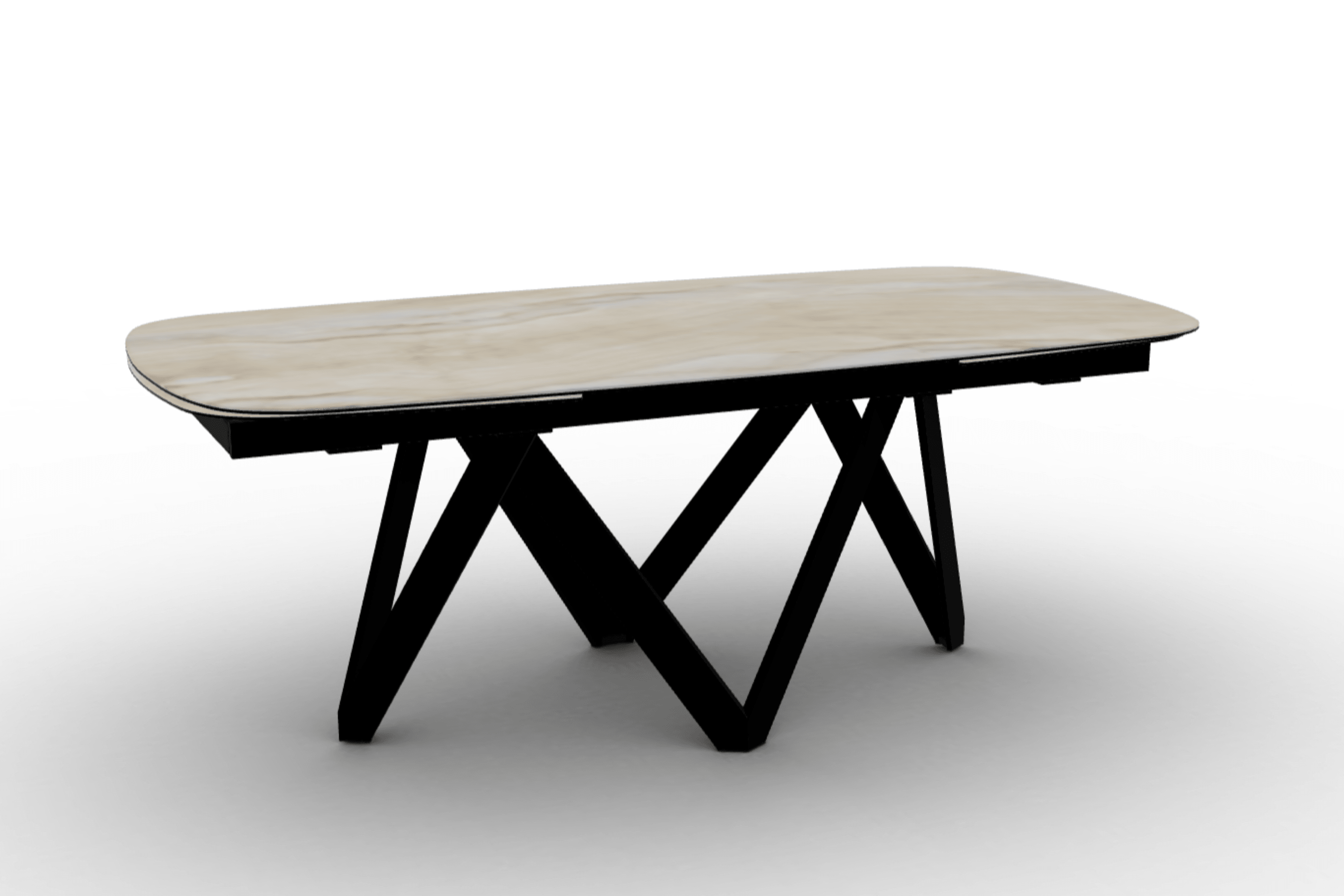 Stół rozkładany CARTESIO piaskowy marmur Calligaris 200 cm czarne matowe drewno Eye on Design