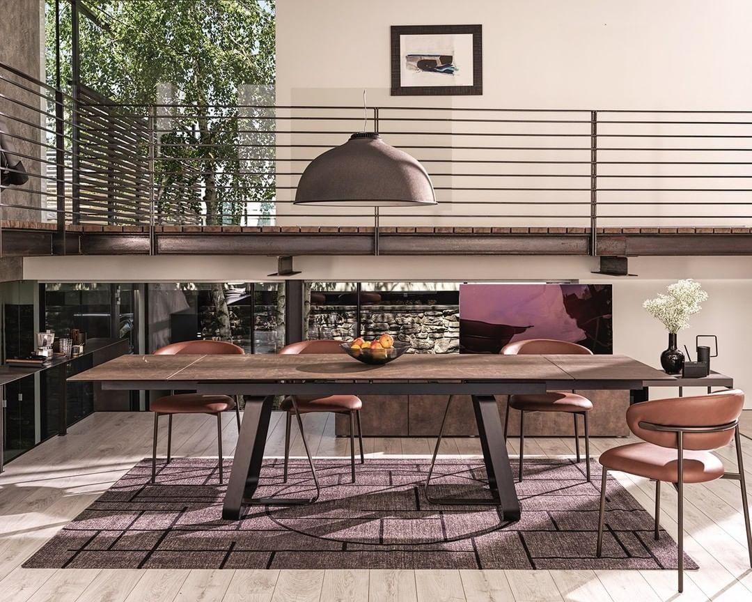 Stół rozkładany prostokątny SUNSHINE antracytowy marmur Calligaris Eye on Design