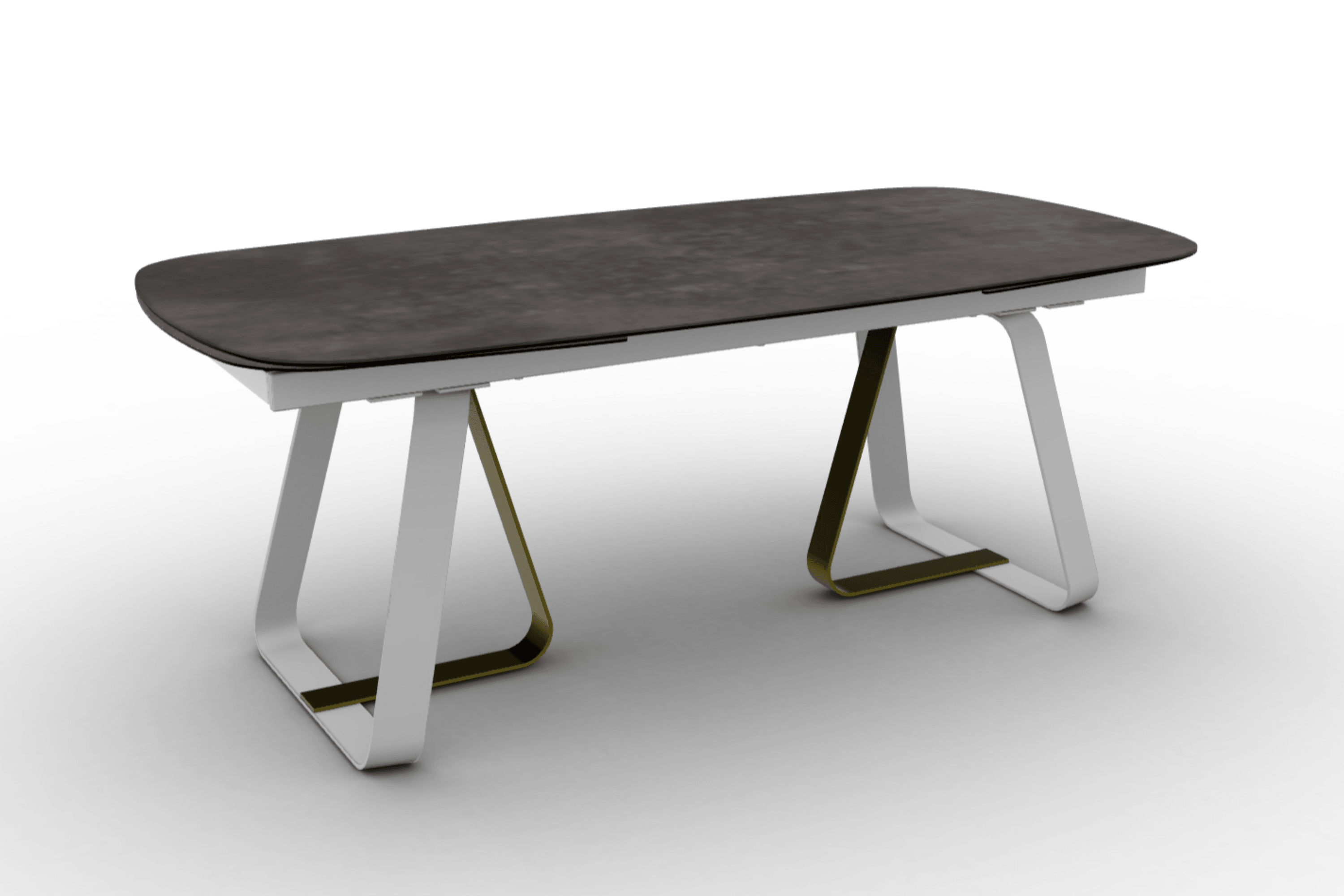 Stół rozkładany SUNSHINE ciemnoszary Calligaris matowa biel matowy mosiądz Eye on Design