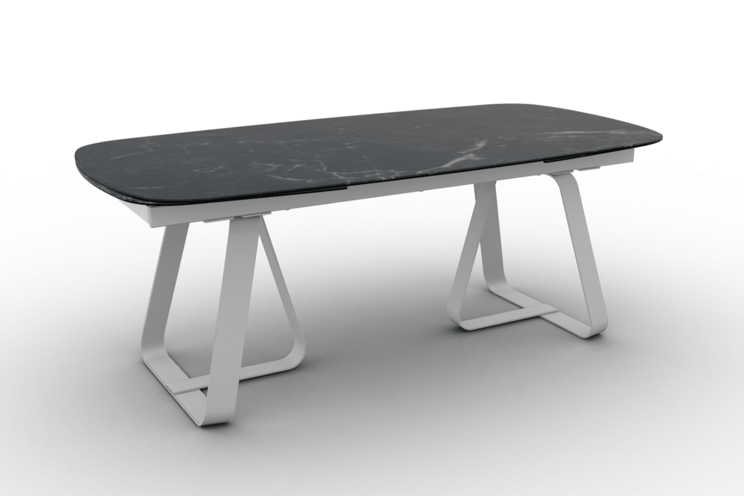 Stół rozkładany SUNSHINE czarny marmur Calligaris matowa biel matowa biel Eye on Design