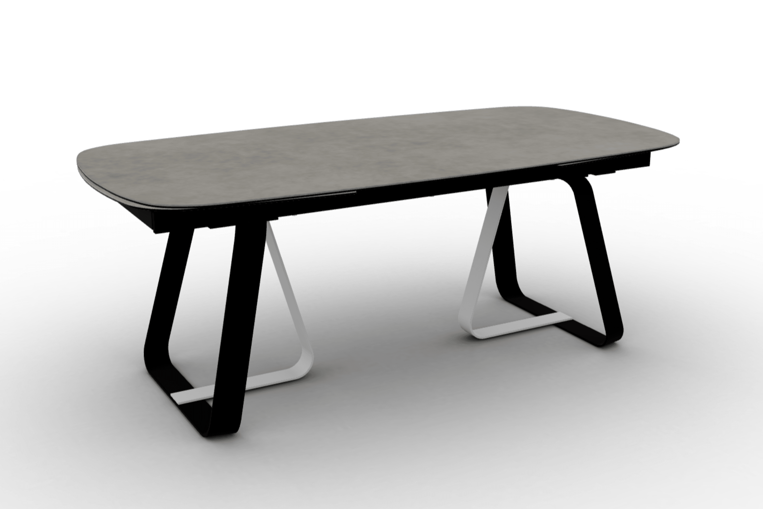 Stół rozkładany SUNSHINE jasnoszara ceramika Calligaris matowa czerń matowa biel Eye on Design