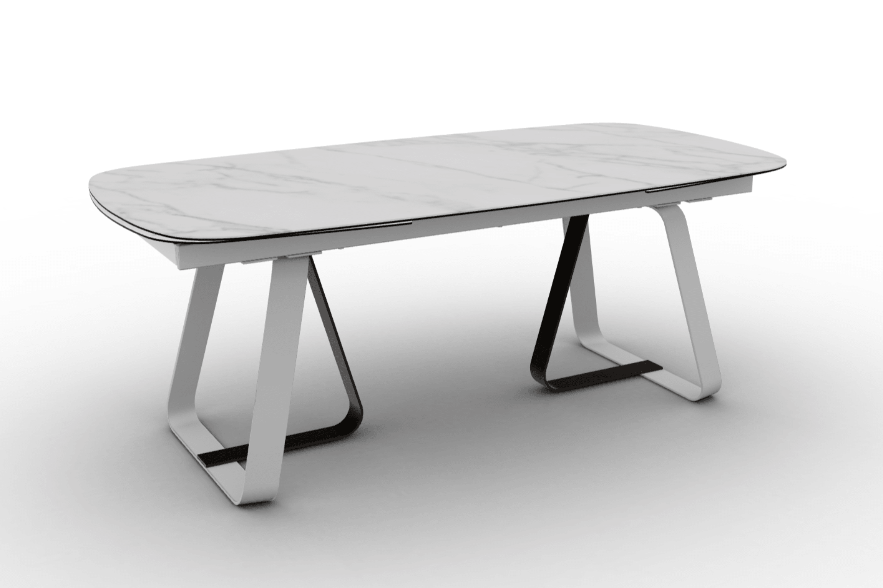 Stół rozkładany SUNSHINE kremowy marmur Calligaris matowa biel matowy brąz Eye on Design