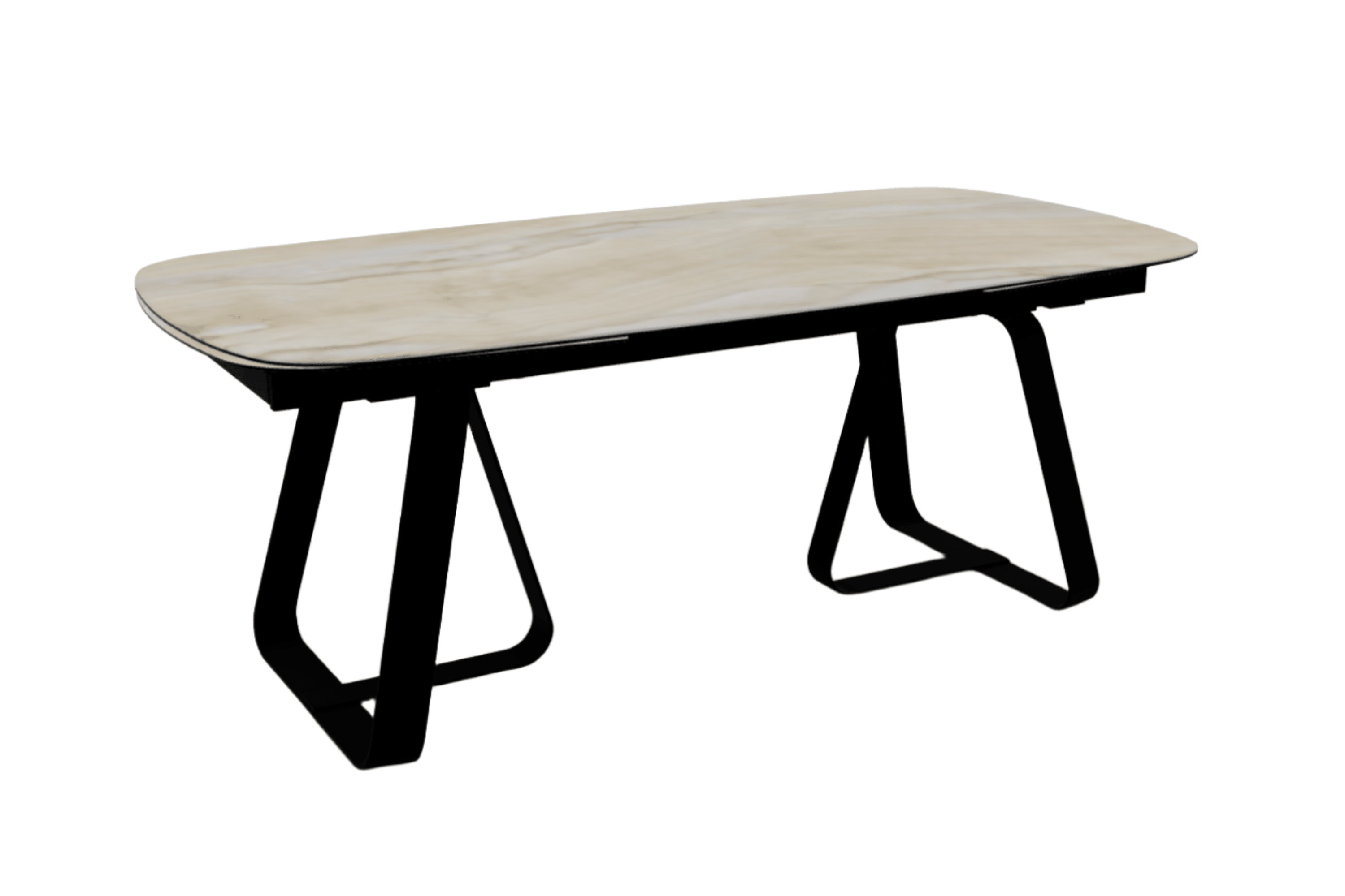 Stół rozkładany SUNSHINE piaskowy marmur Calligaris matowa czerń matowa czerń Eye on Design