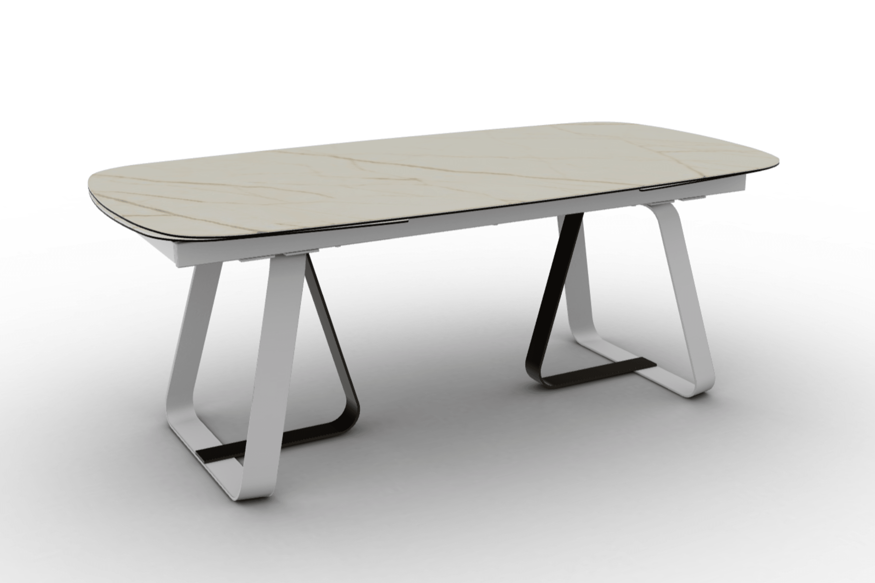 Stół rozkładany SUNSHINE złoty marmur Calligaris matowa biel matowy brąz Eye on Design