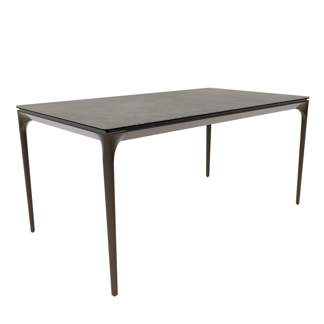 Uittrekbare tafel SILHOUETTE lichtgrijs keramiek