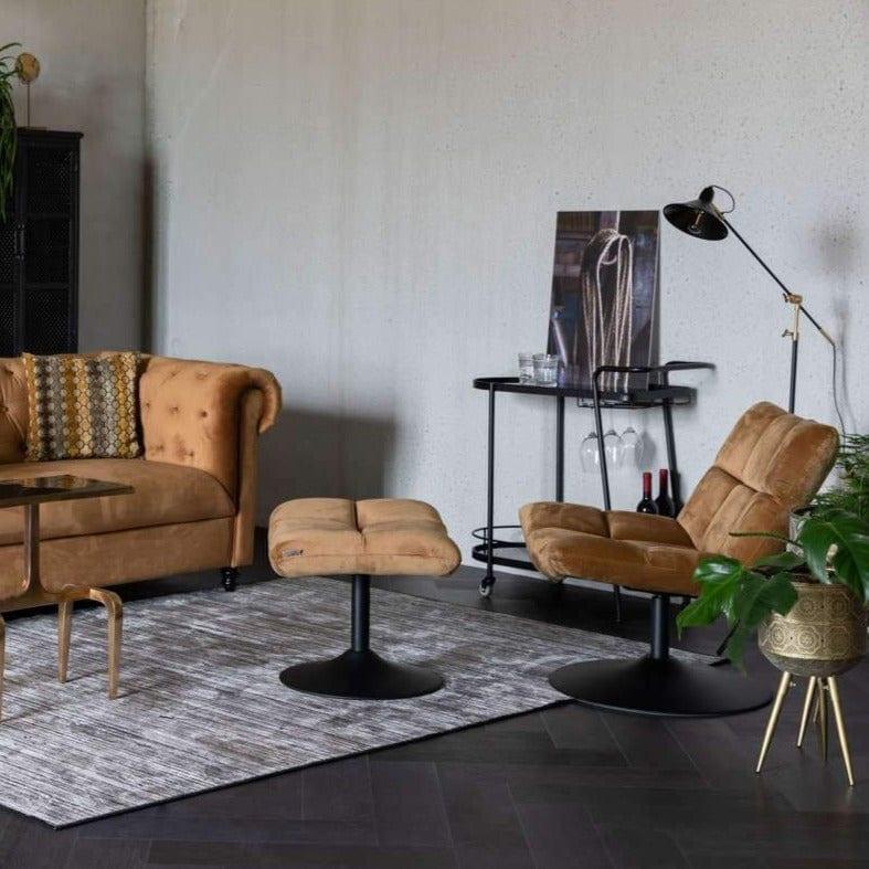 Stołek BAR VELVET złoty brąz Dutchbone Eye on Design