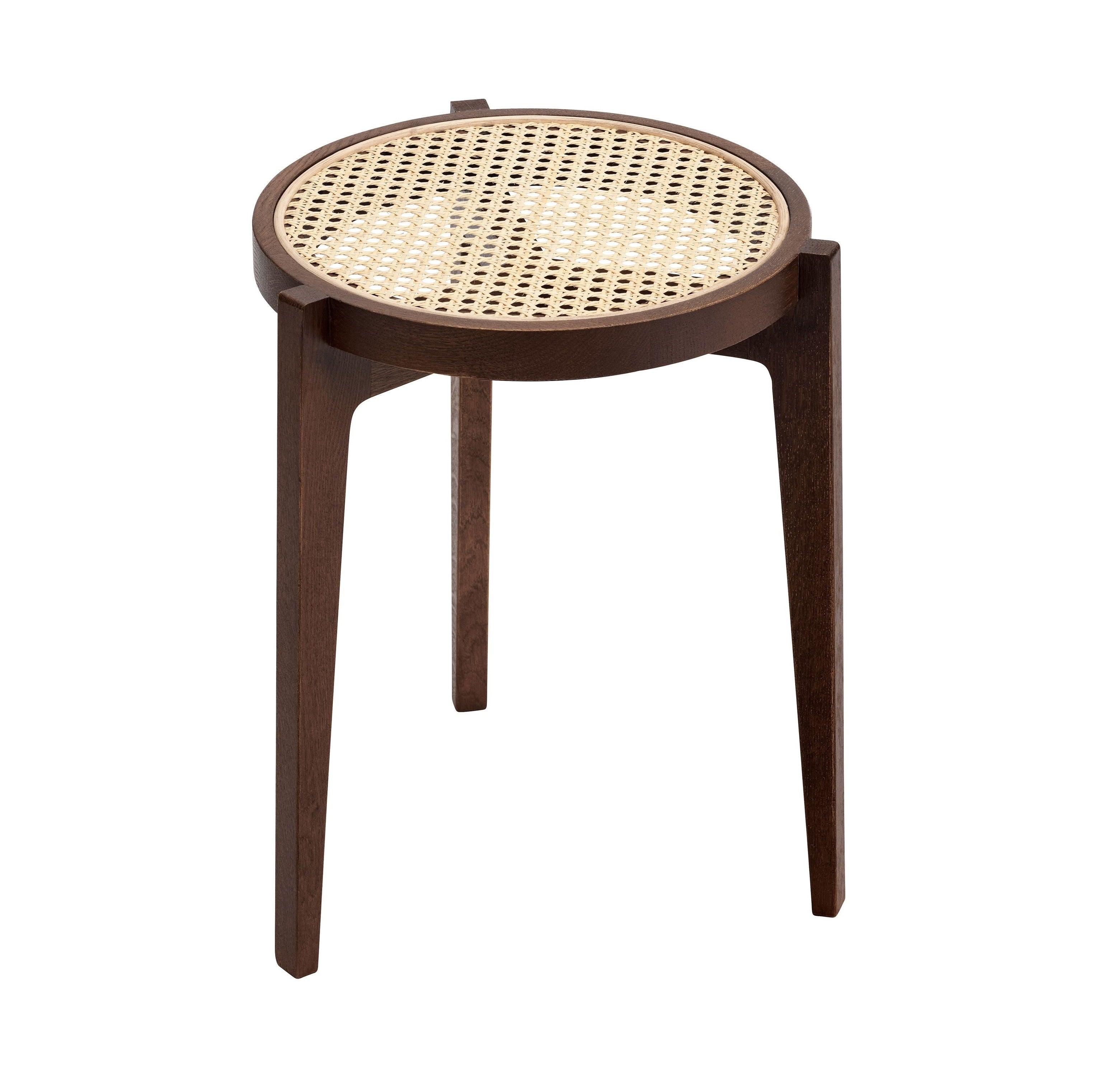 Stołek LE ROI ciemny dębowy z rattanem NORR11 Eye on Design