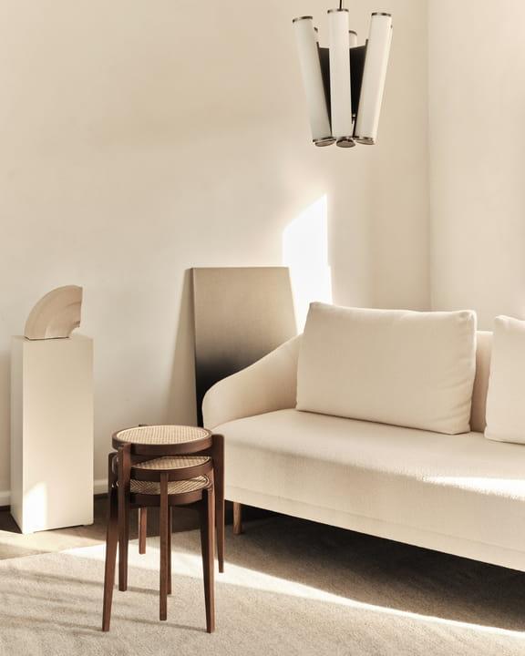 Stołek LE ROI ciemny dębowy z rattanem NORR11 Eye on Design