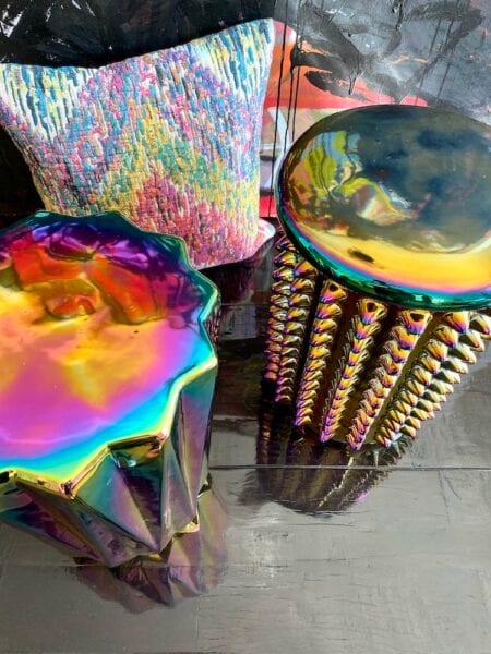 Stołek OILY SPIKE petrol Pols Potten Eye on Design