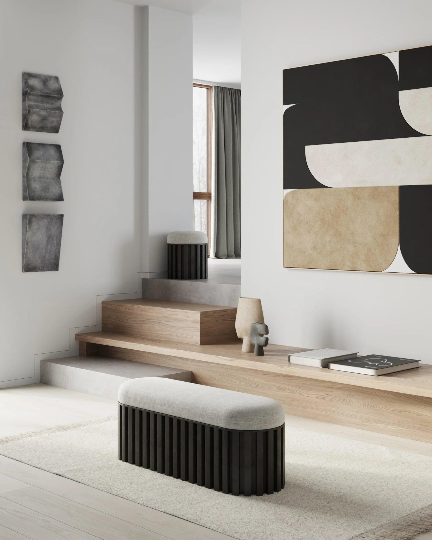 Stołek TRIBU kremowy z ciemnobrązową podstawą 101 Copenhagen Eye on Design