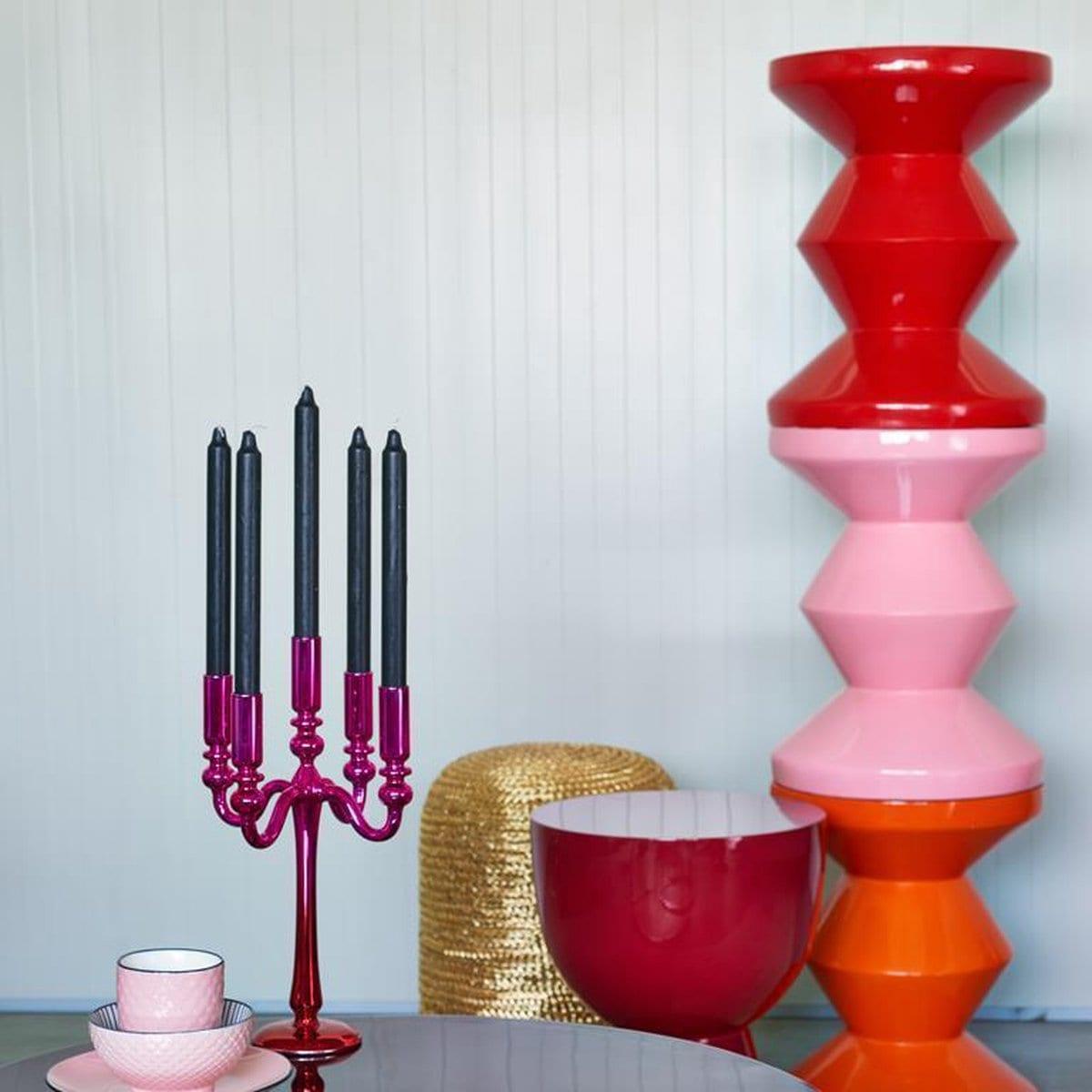 Stołek ZIG ZAG jasnoróżowy Pols Potten Eye on Design