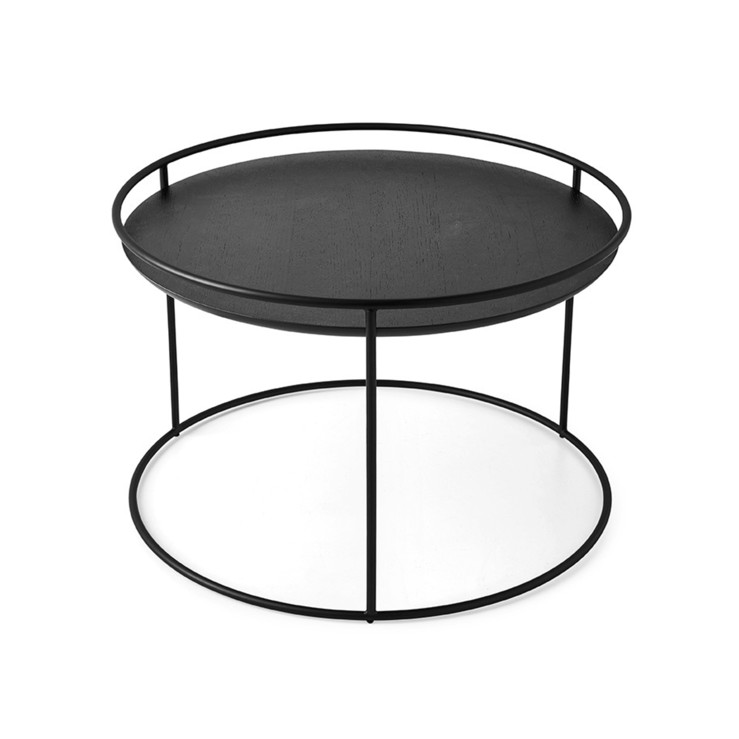 Stolik boczny ATOLLO czarna podstawa Calligaris 40 cm czarne matowe drewno Eye on Design