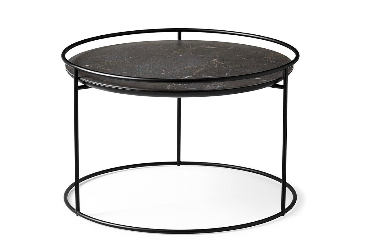 Stolik boczny ATOLLO czarna podstawa Calligaris 40 cm czarny ceramiczny marmur Eye on Design