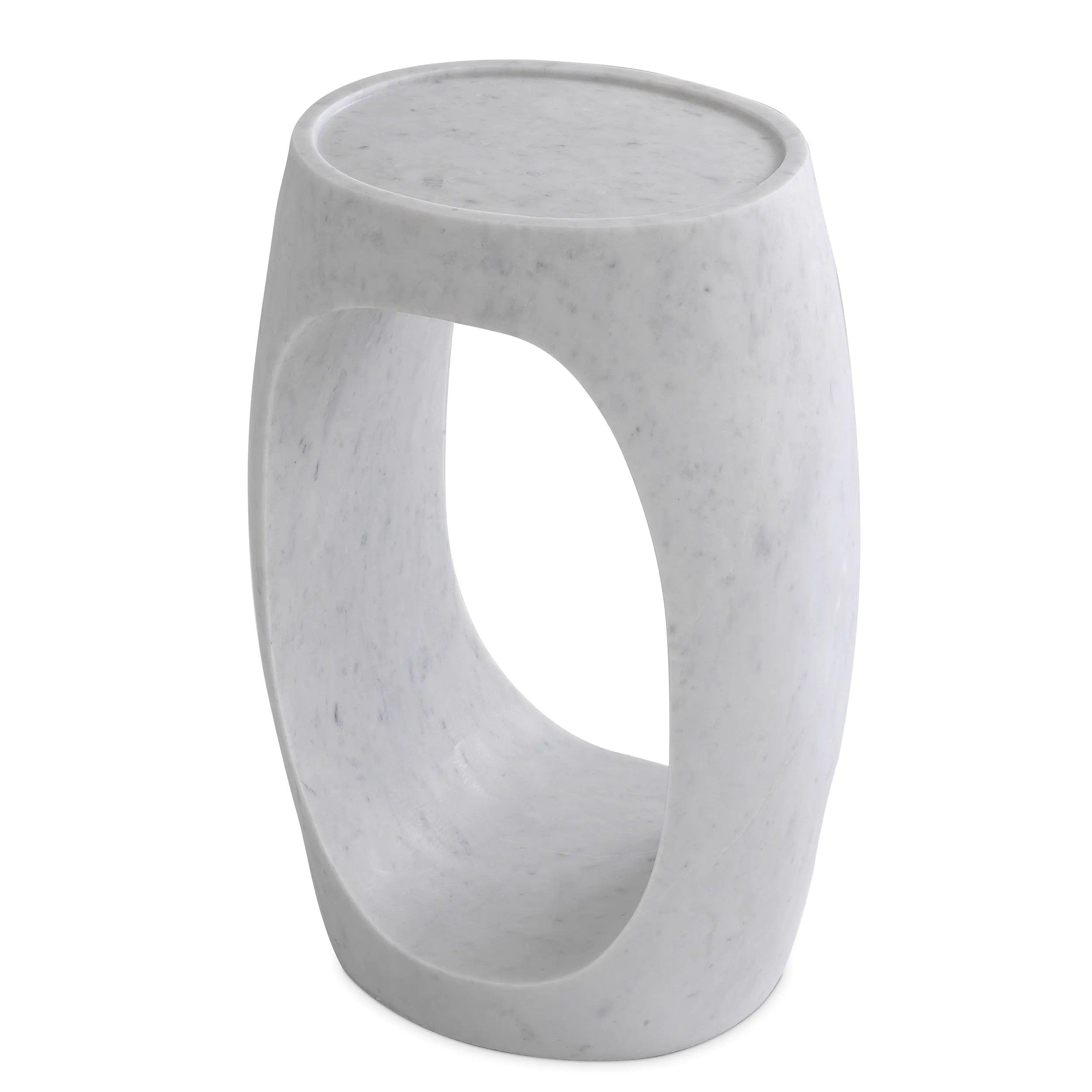 Stolik boczny CLIPPER biały marmur Eichholtz Eye on Design