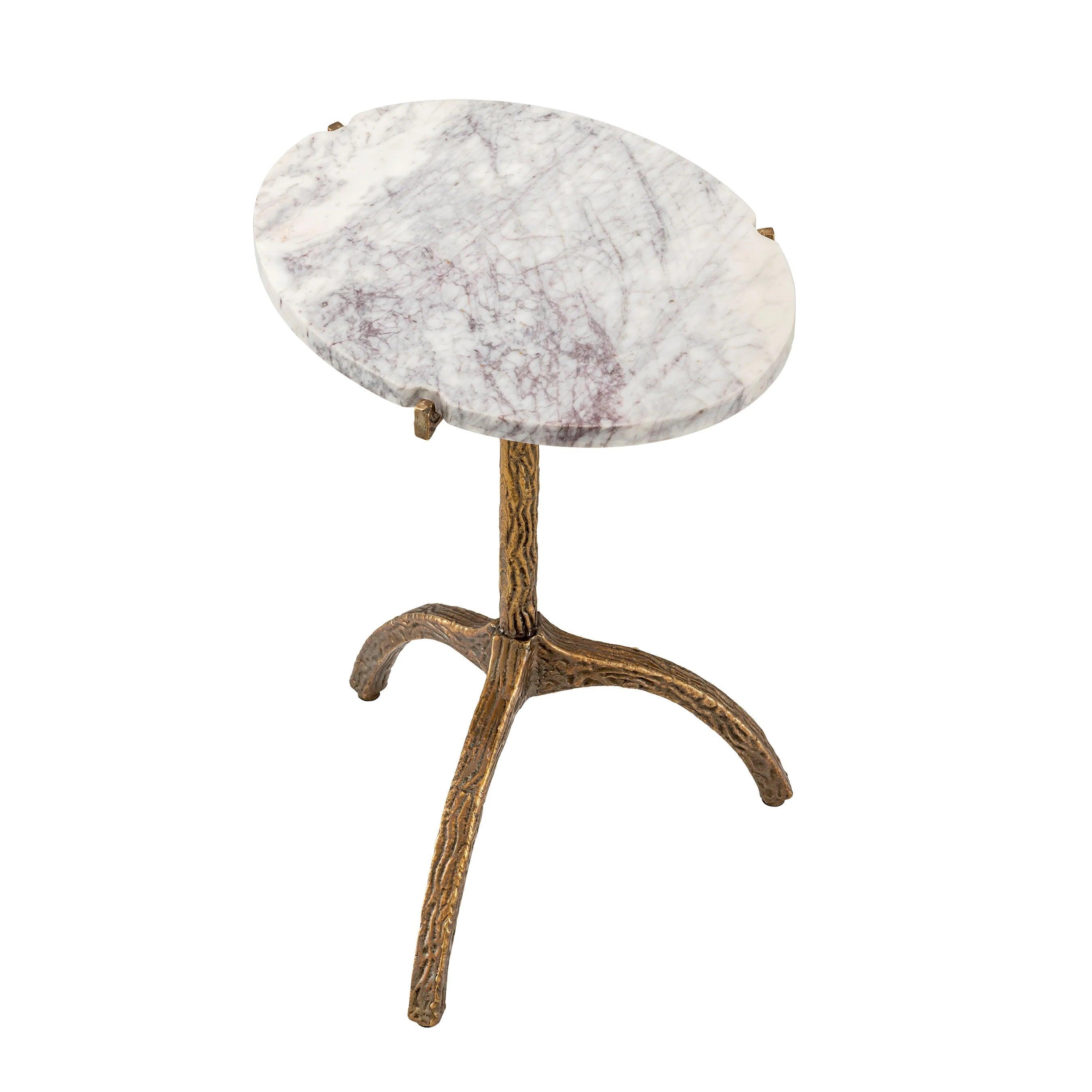 Stolik boczny CORTINA OVAL biały marmur Eichholtz Eye on Design