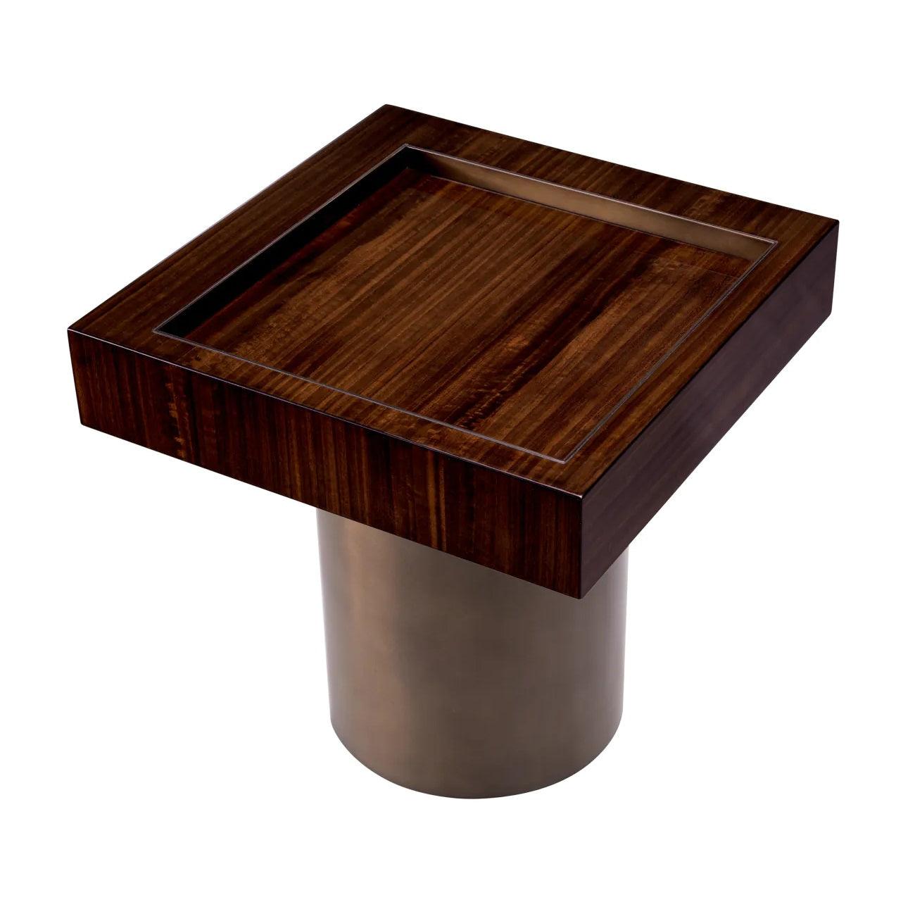 Stolik boczny kwadratowy OTUS okleina eukaliptusowa Eichholtz Eye on Design