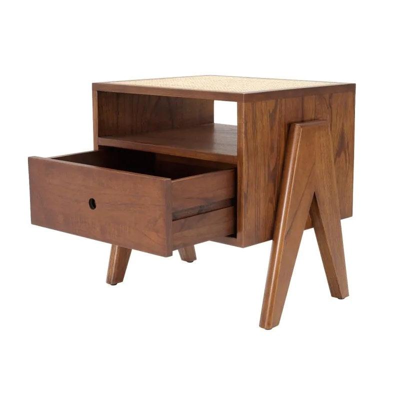 Stolik boczny LATOUR drewniany z trzciną rattanową Eichholtz Eye on Design