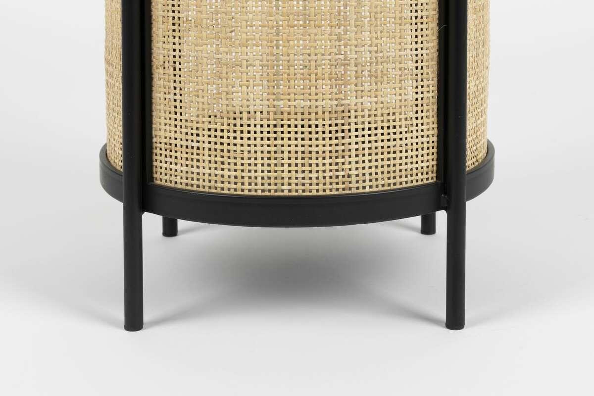 Stolik boczny MAKOTO czarny z rattanem White Label Living Eye on Design