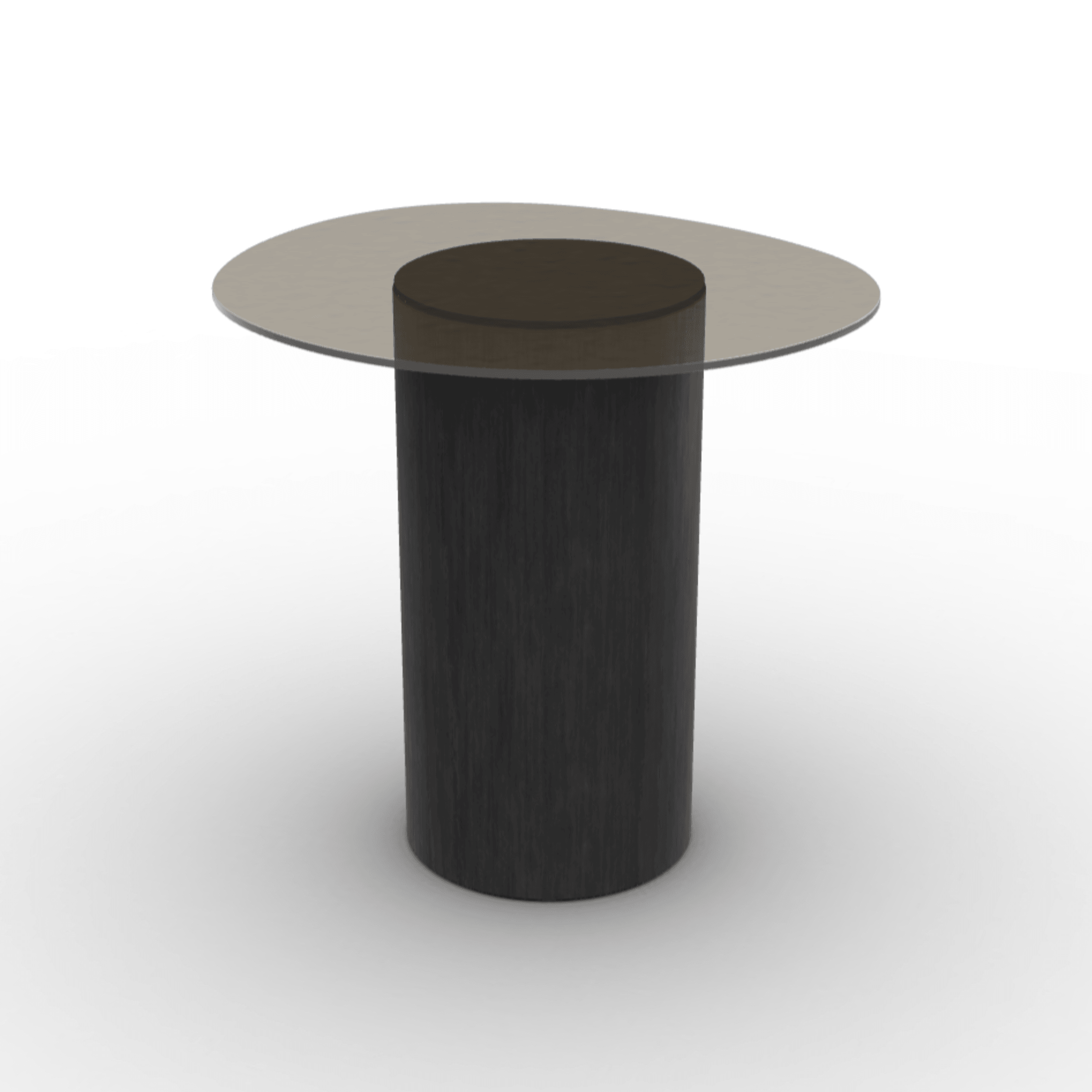 Stolik boczny MUSHROOM czarny matowy Calligaris brązowe szkło hartowane Eye on Design