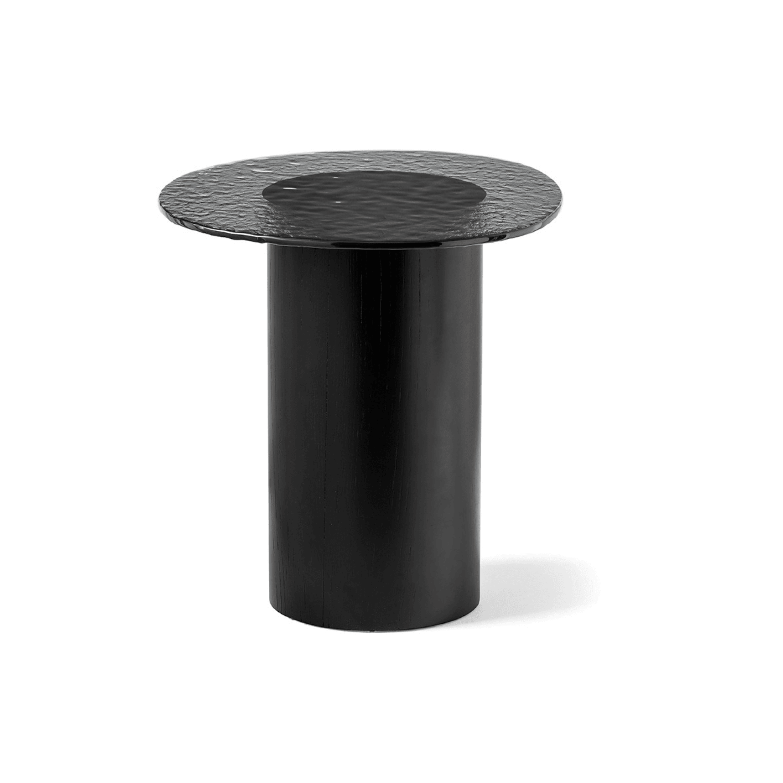 Stolik boczny MUSHROOM czarny matowy Calligaris antracytowe szkło hartowane Eye on Design