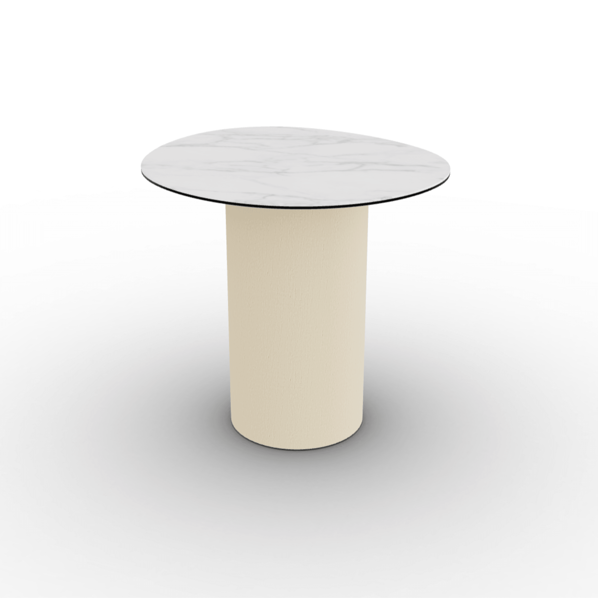 Stolik boczny MUSHROOM jesionowa podstawa Calligaris biały ceramiczny marmur Eye on Design