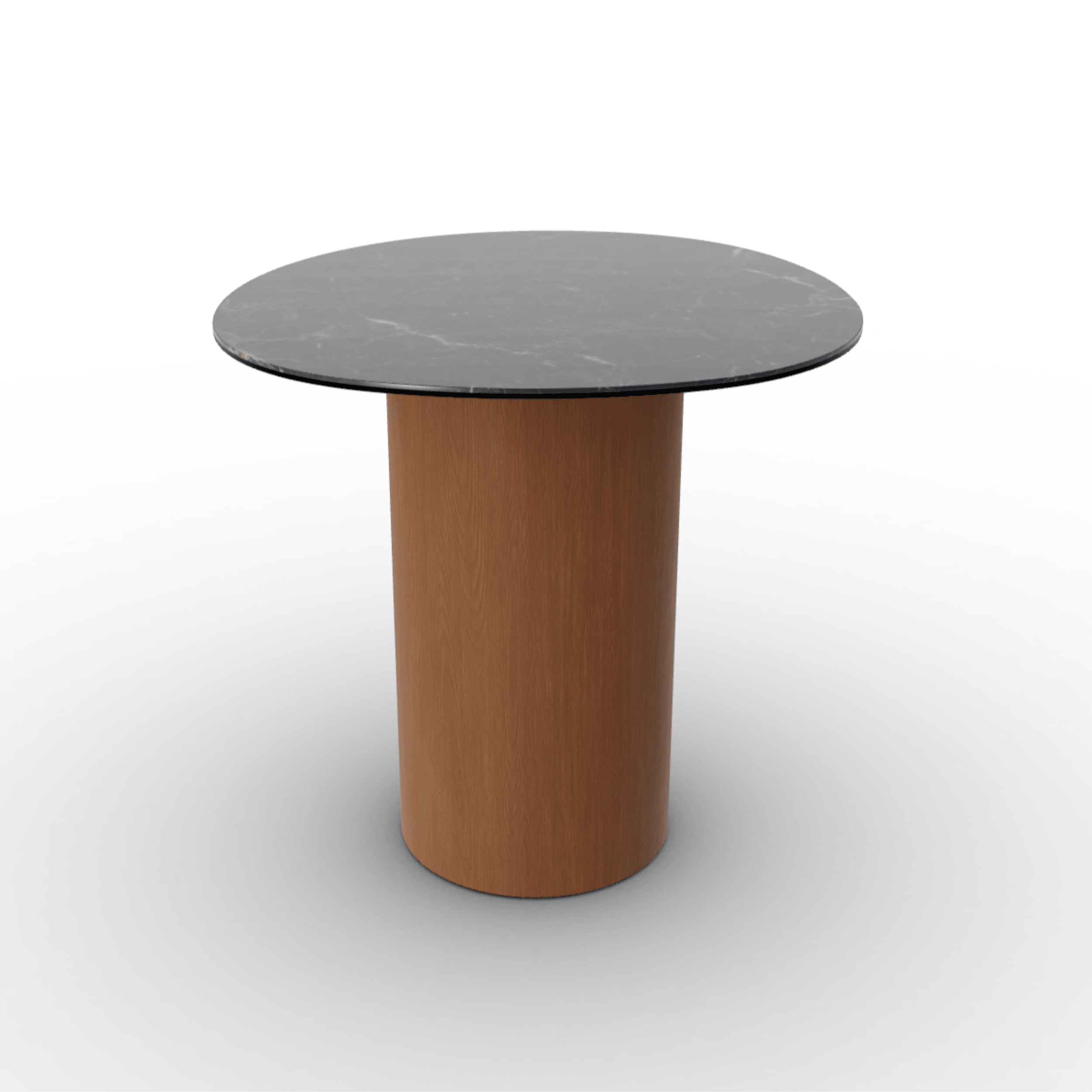 Stolik boczny MUSHROOM orzechowa podstawa Calligaris czarny ceramiczny marmur Eye on Design