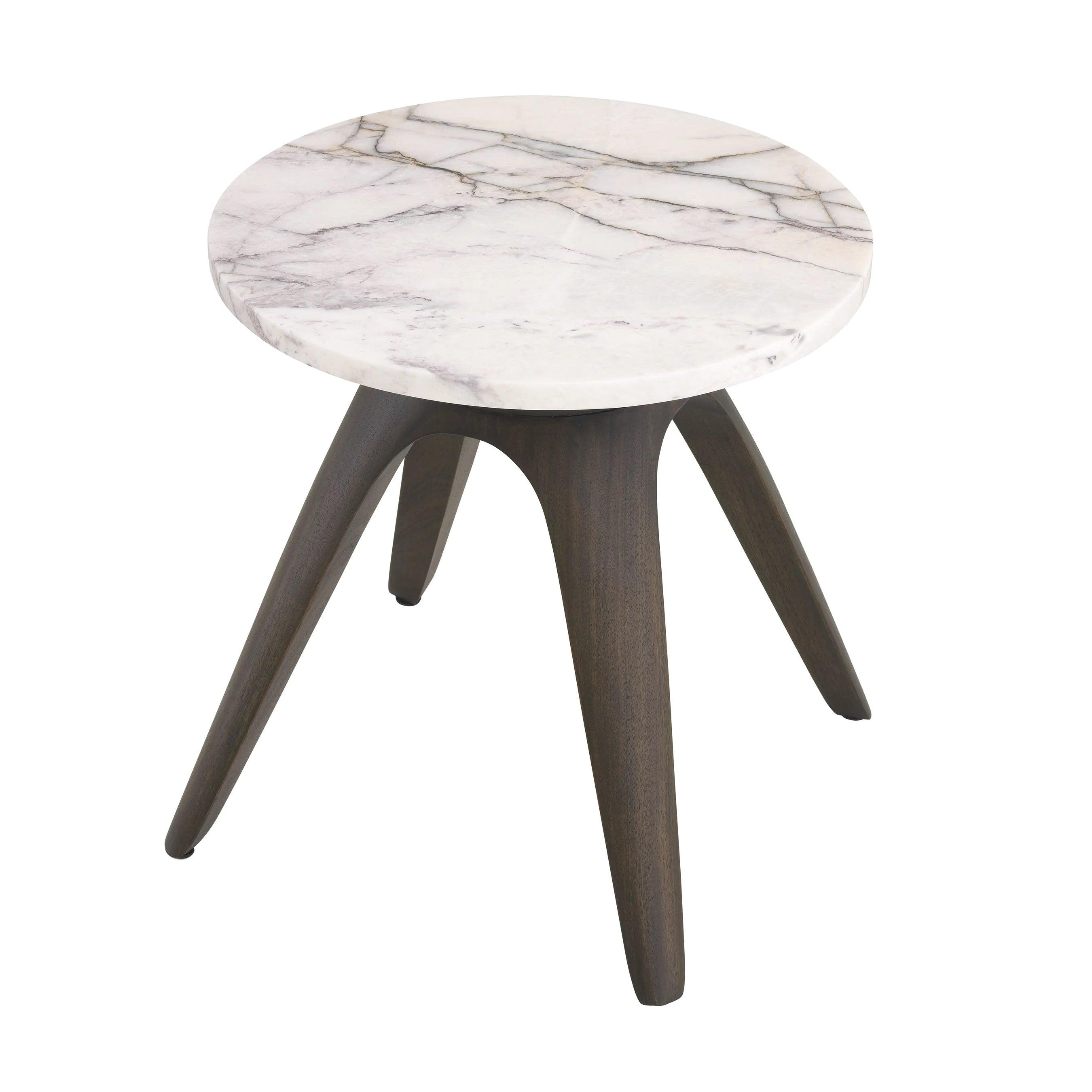 Stolik boczny okrągły BORRE biały marmur Eichholtz Eye on Design