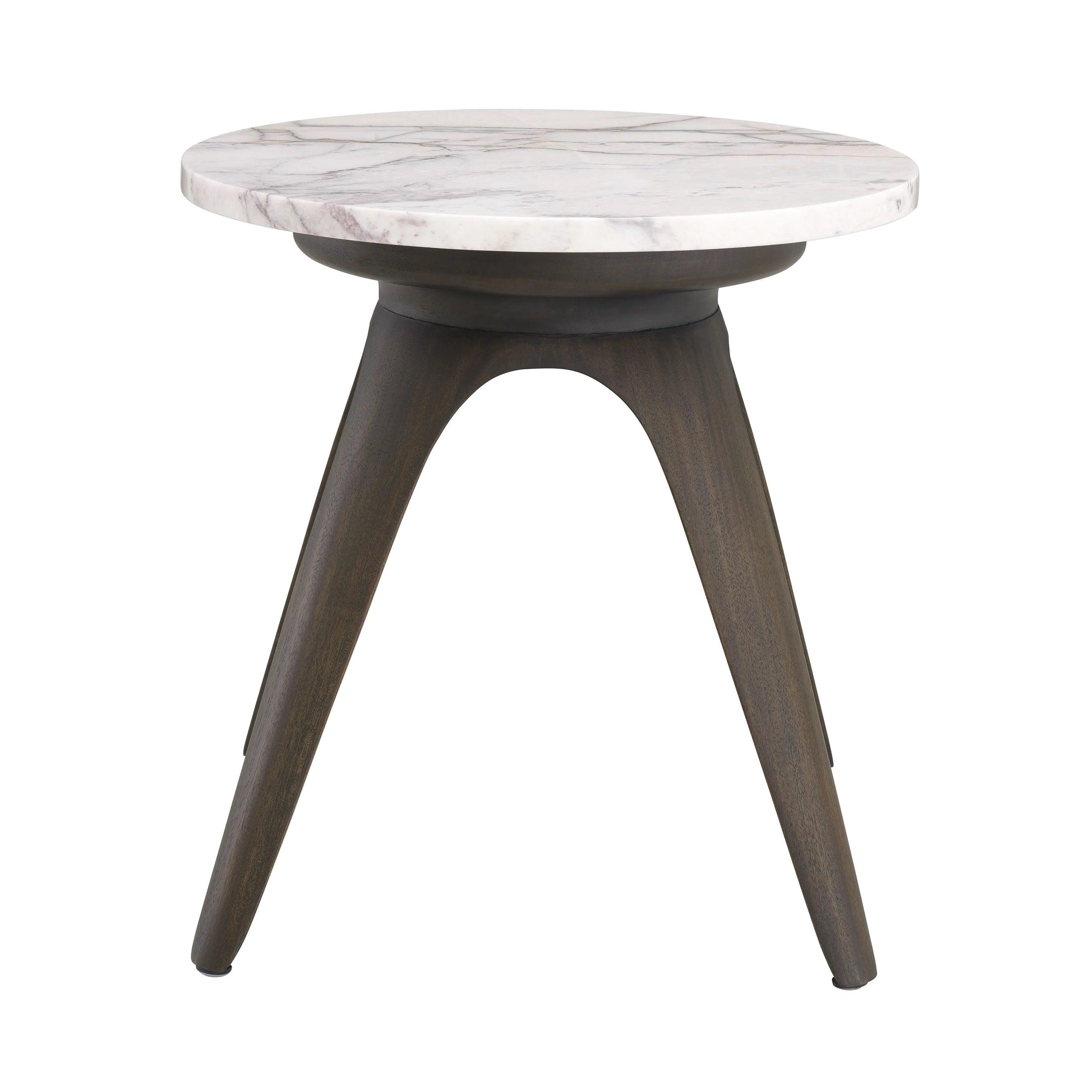 Stolik boczny okrągły BORRE biały marmur Eichholtz Eye on Design