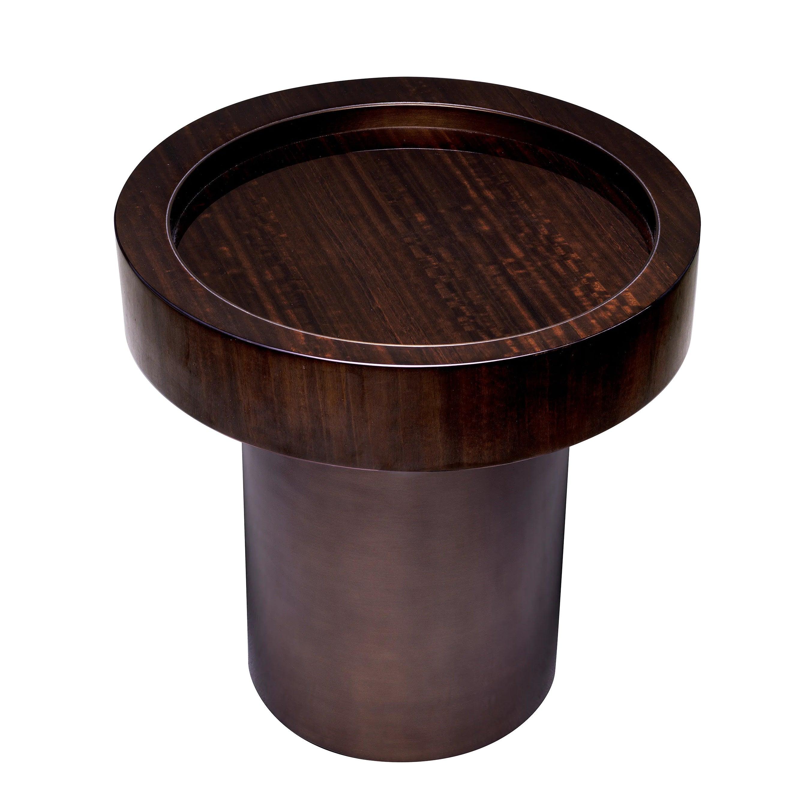 Stolik boczny okrągły OTUS okleina eukaliptusowa Eichholtz Eye on Design