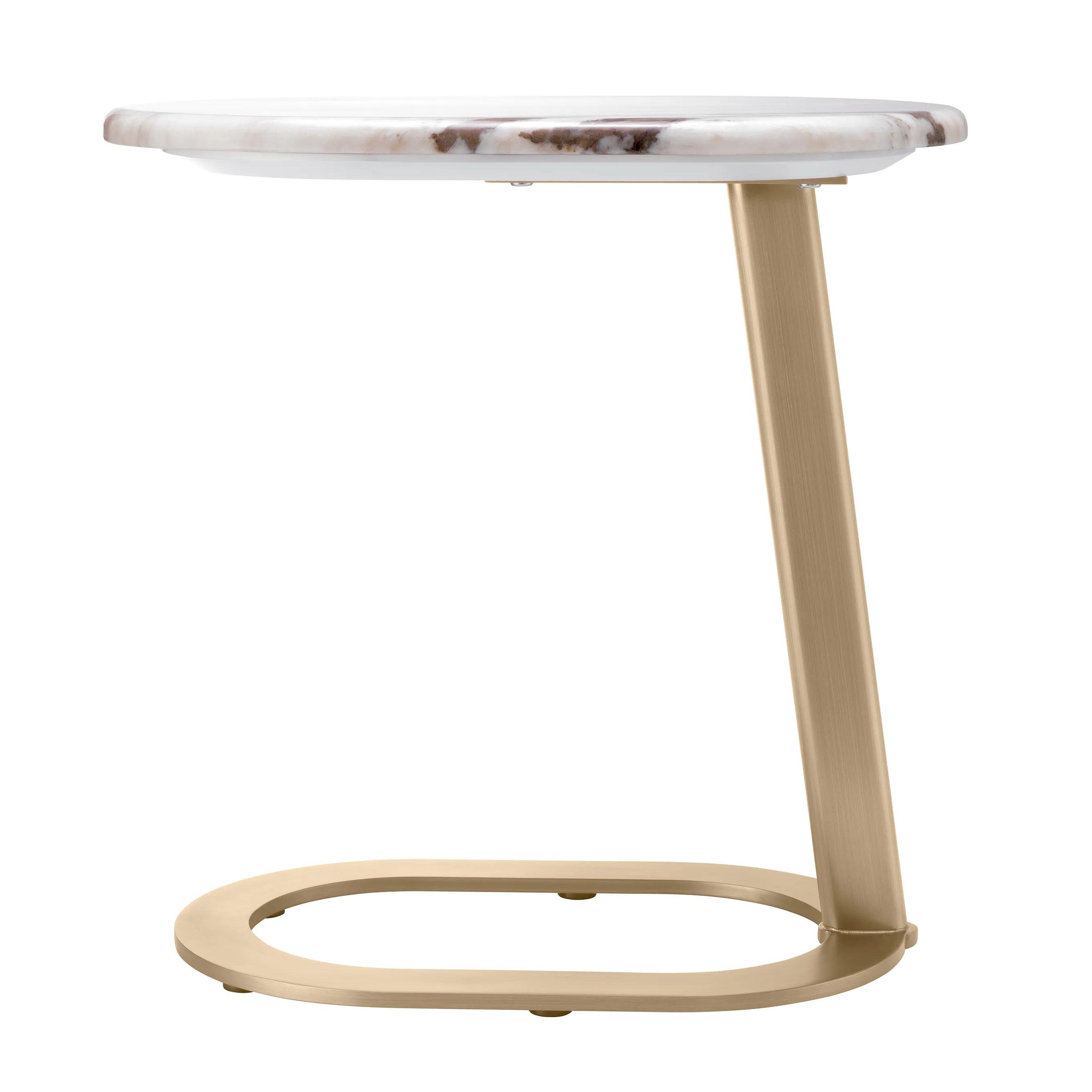 Stolik boczny OYO biały marmur z mosiądzem Eichholtz Eye on Design