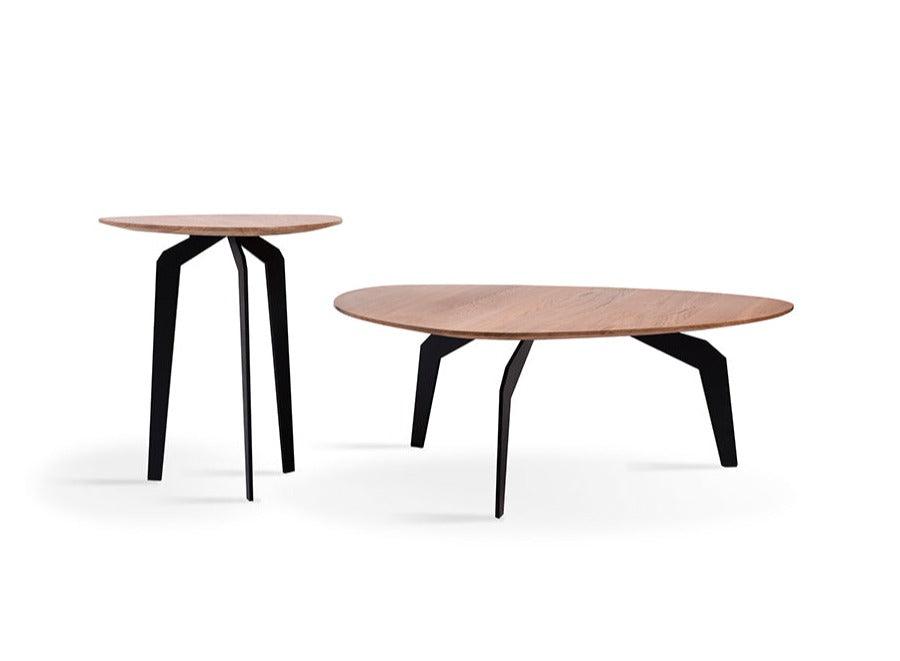 Stolik kawowy FEZA drewniany z czarną podstawą Nobonobo Eye on Design