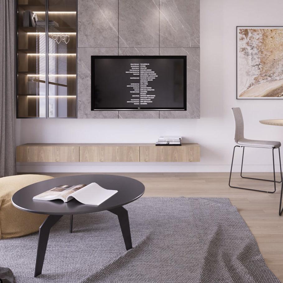 Stolik kawowy FEZA drewniany z czarną podstawą Nobonobo Eye on Design