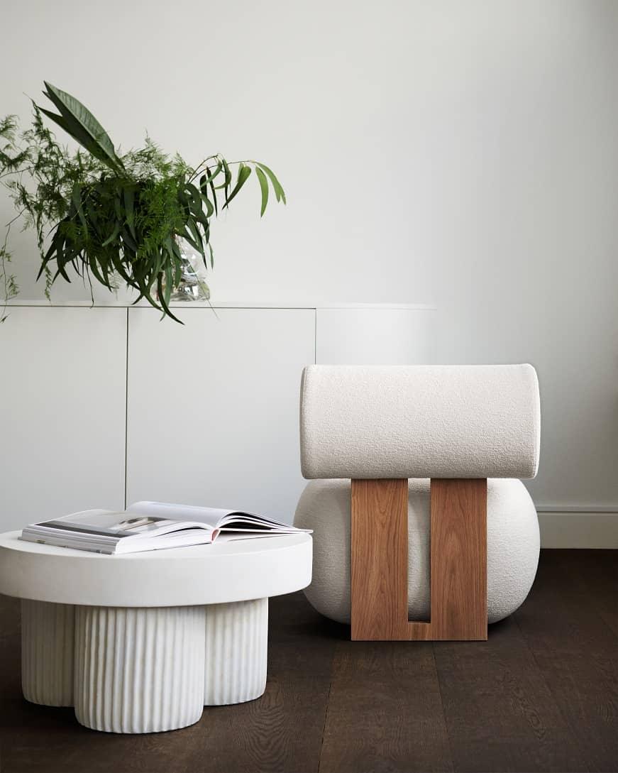 Stolik kawowy GEAR biały beton NORR11 Eye on Design