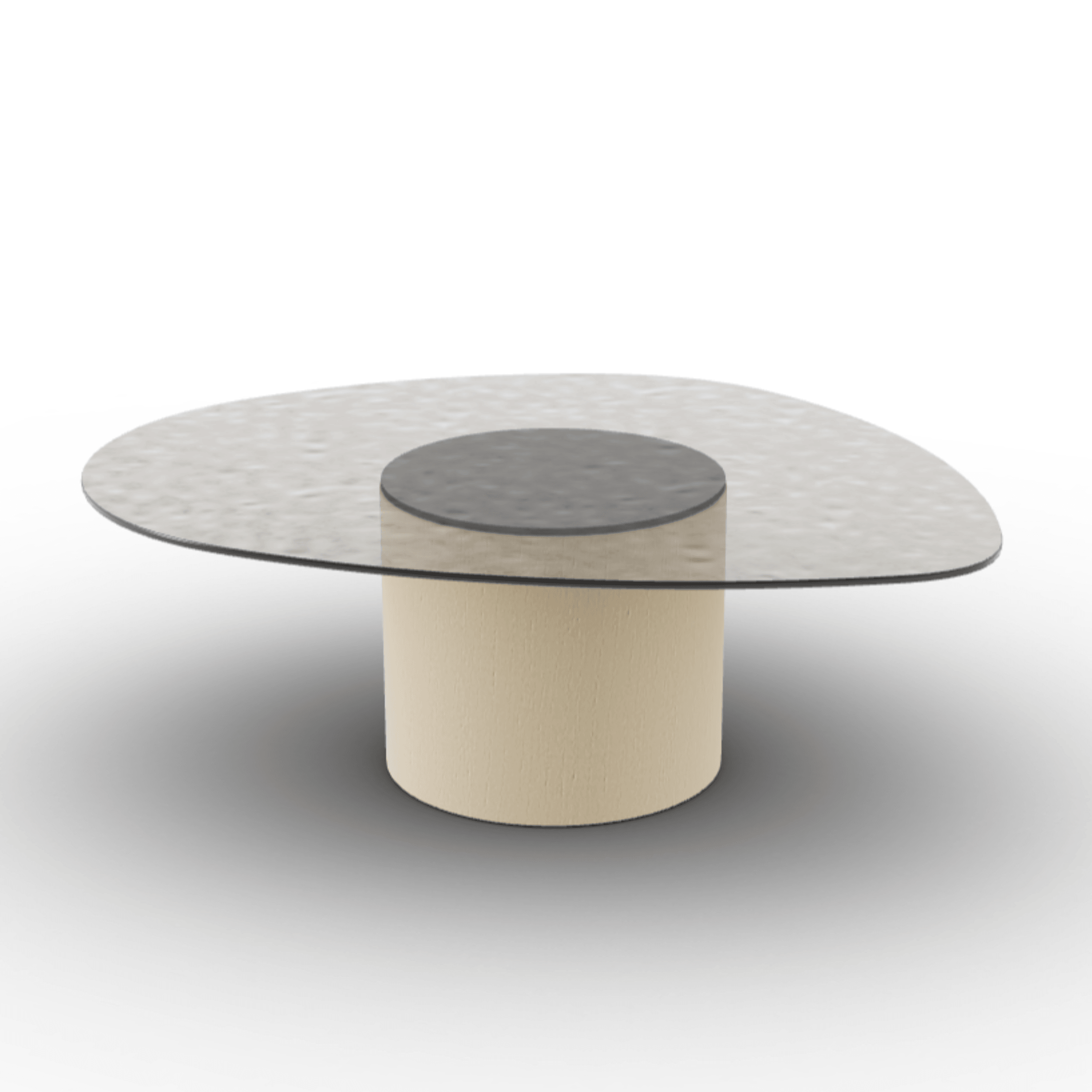 Stolik kawowy MUSHROOM jesionowa podstawa Calligaris brązowe szkło hartowane Eye on Design