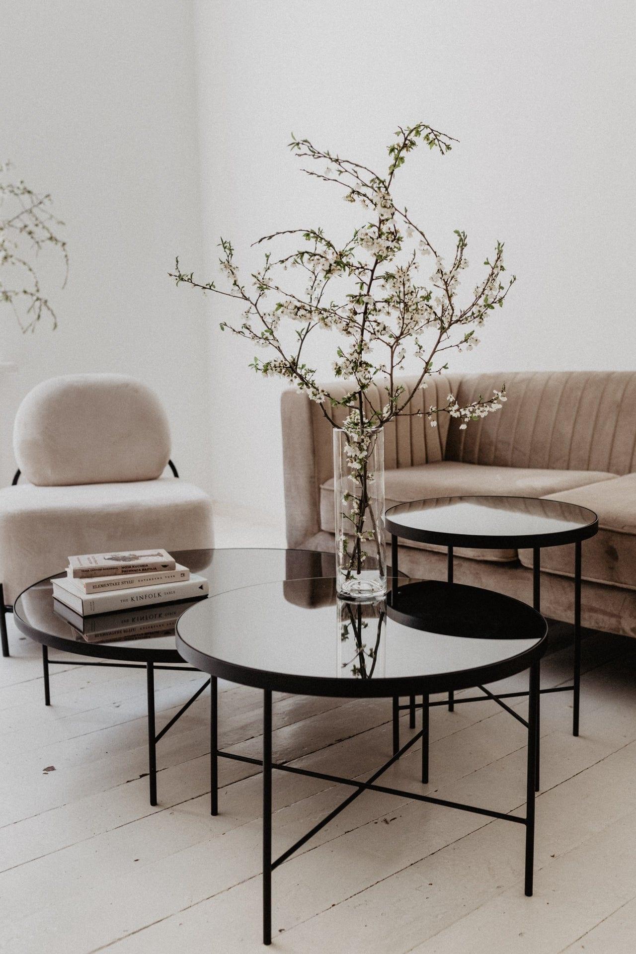 Stolik kawowy niski TRE lustro tytanowe Nordifra Eye on Design