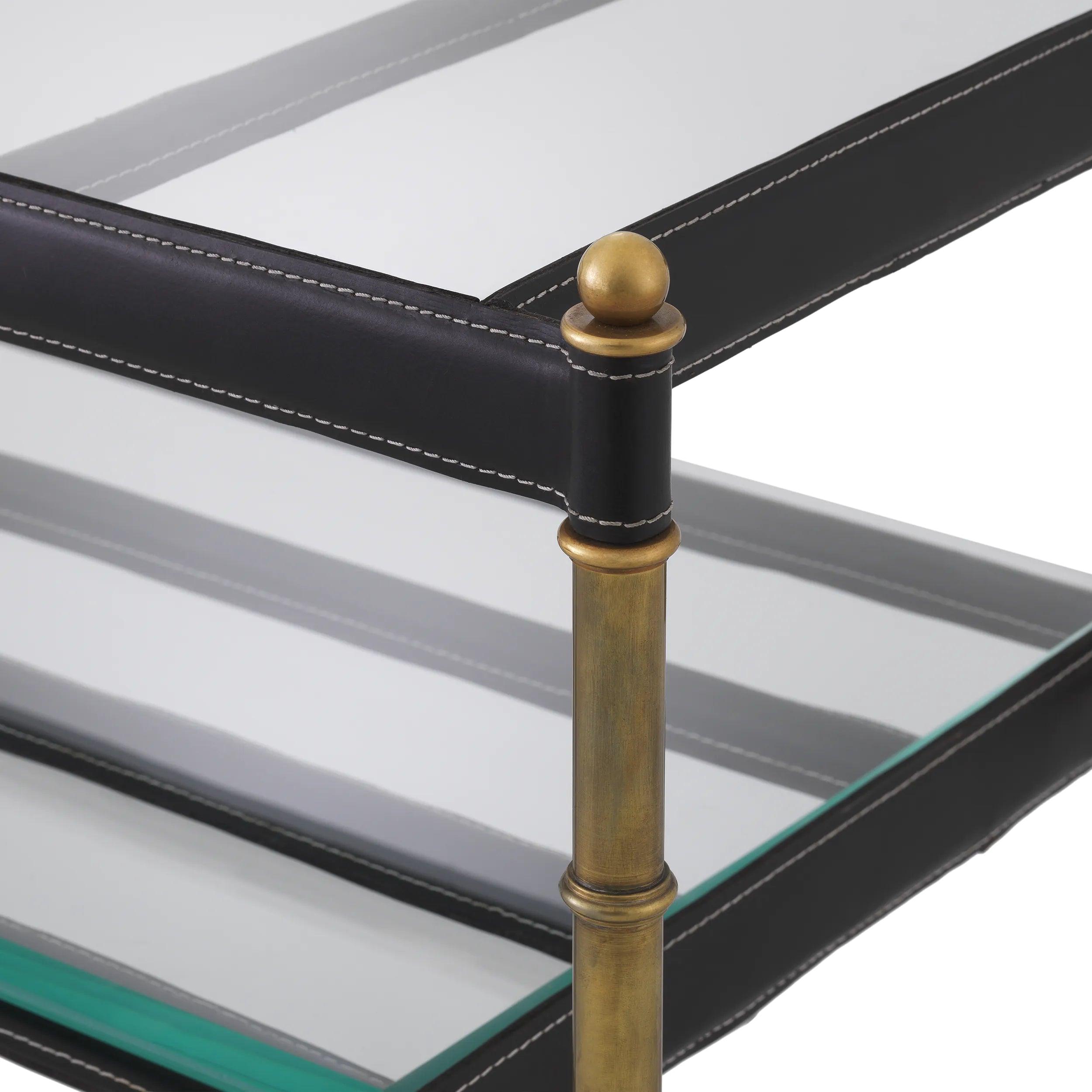 Stolik kawowy prostokątny PRINCESS czarna skóra Eichholtz Eye on Design