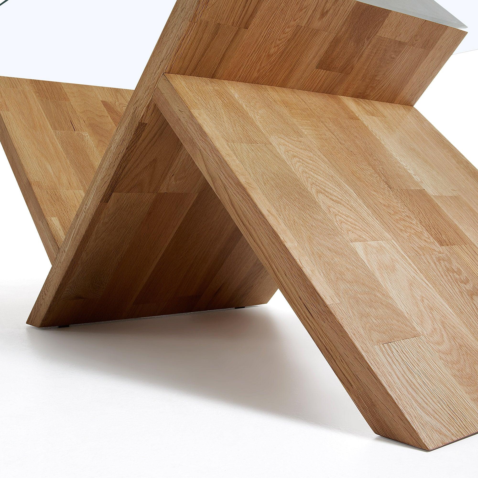 Stolik kawowy WALEY lity dąb i szkło La Forma Eye on Design