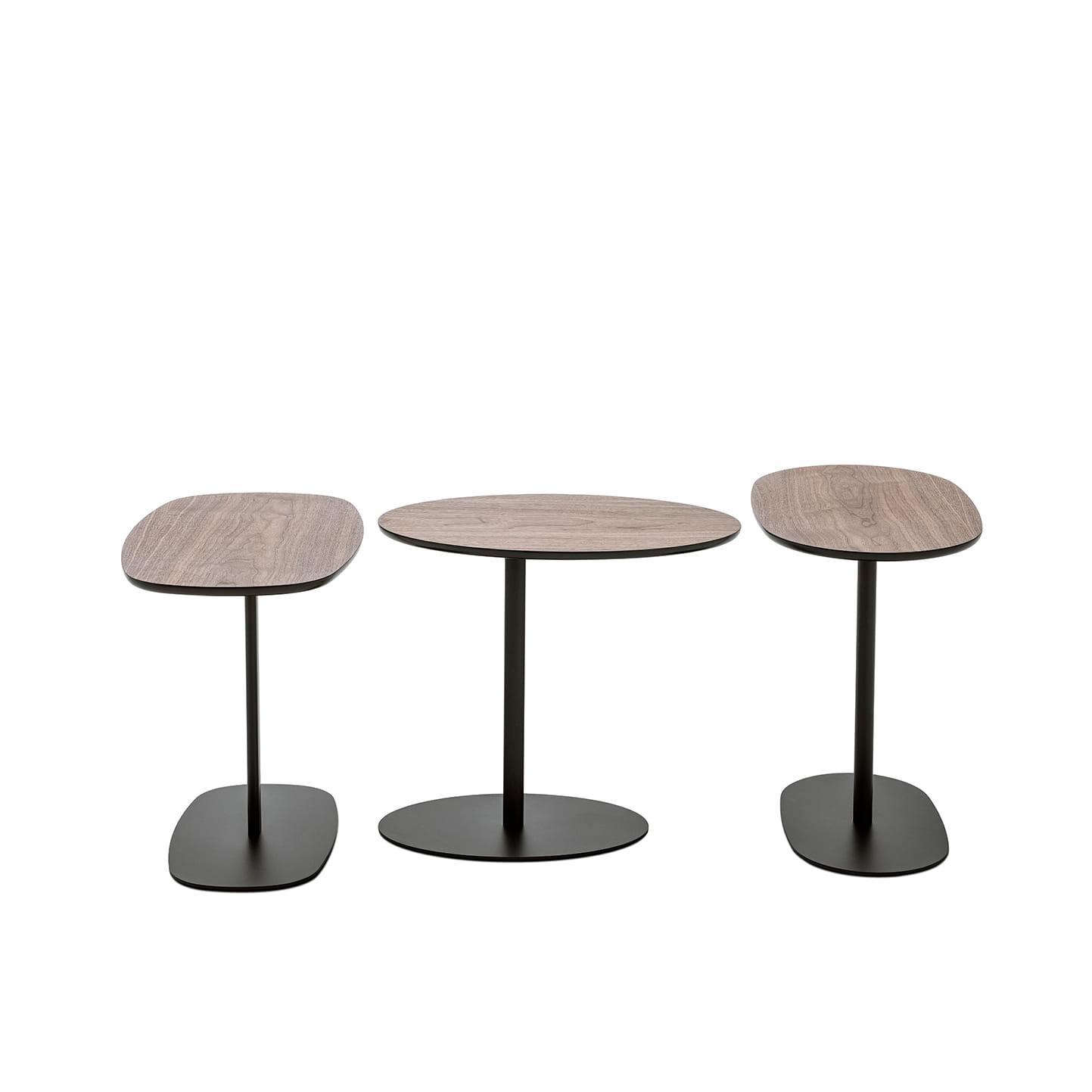 Stolik NATO SQUOVAL fornir z czarną podstawą Nobonobo Eye on Design