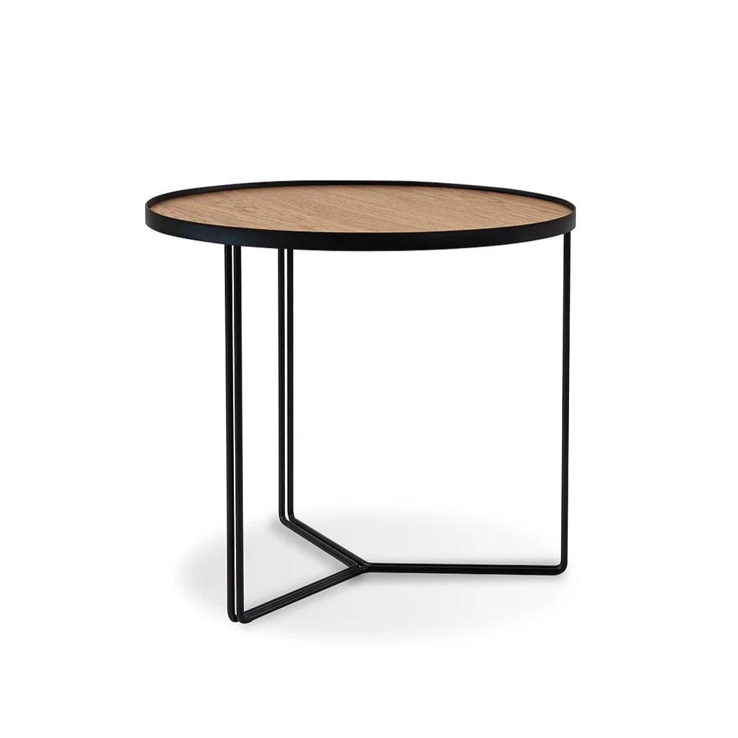 Stolik pomocniczy BIBIA II fornir z czarną podstawą Nobonobo Eye on Design