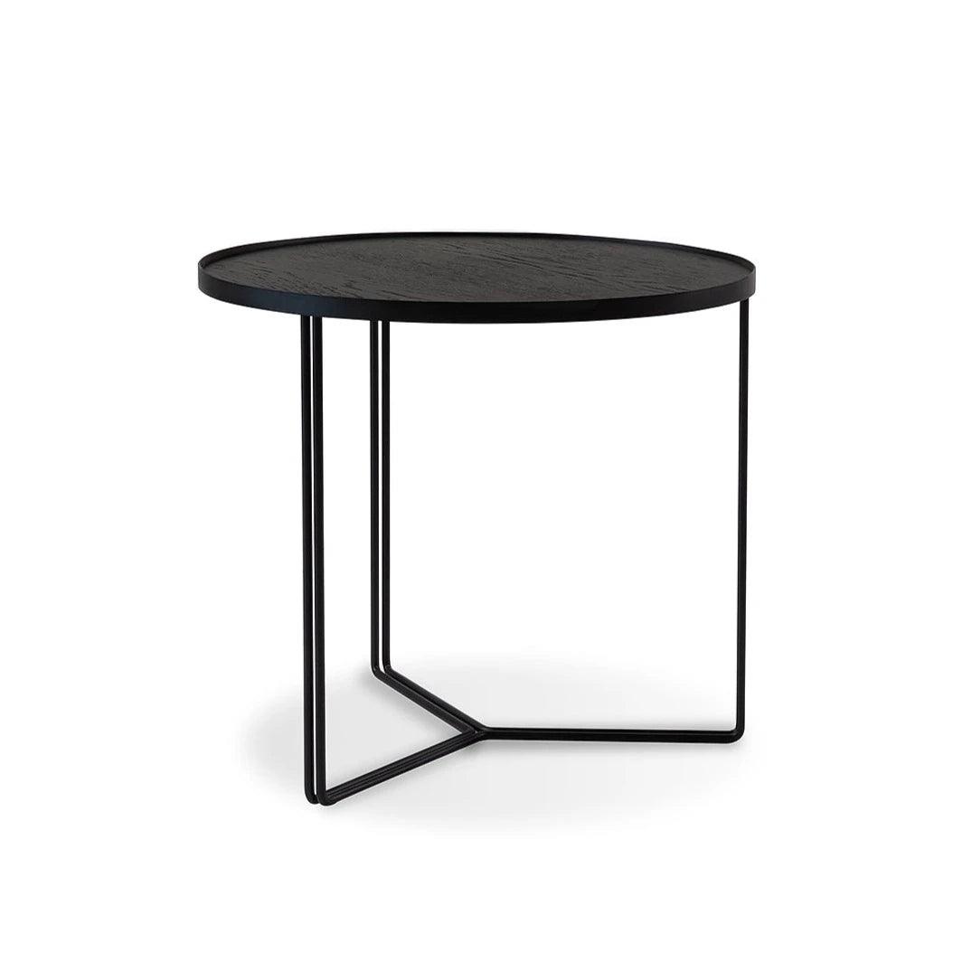 Stolik pomocniczy BIBIA II fornir z czarną podstawą Nobonobo Eye on Design